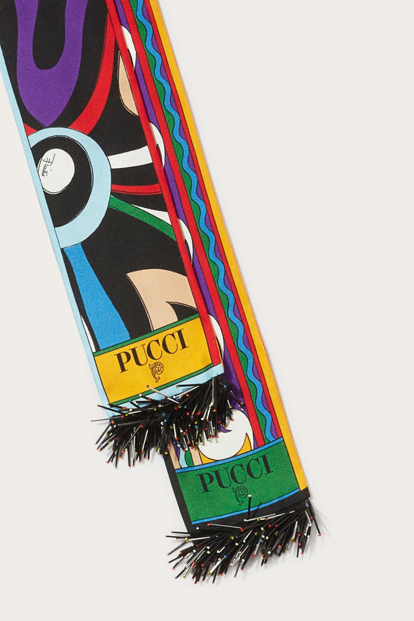 PUCCI Silks | Women Marmo-Print Fringed Silk-Twill Scarf
