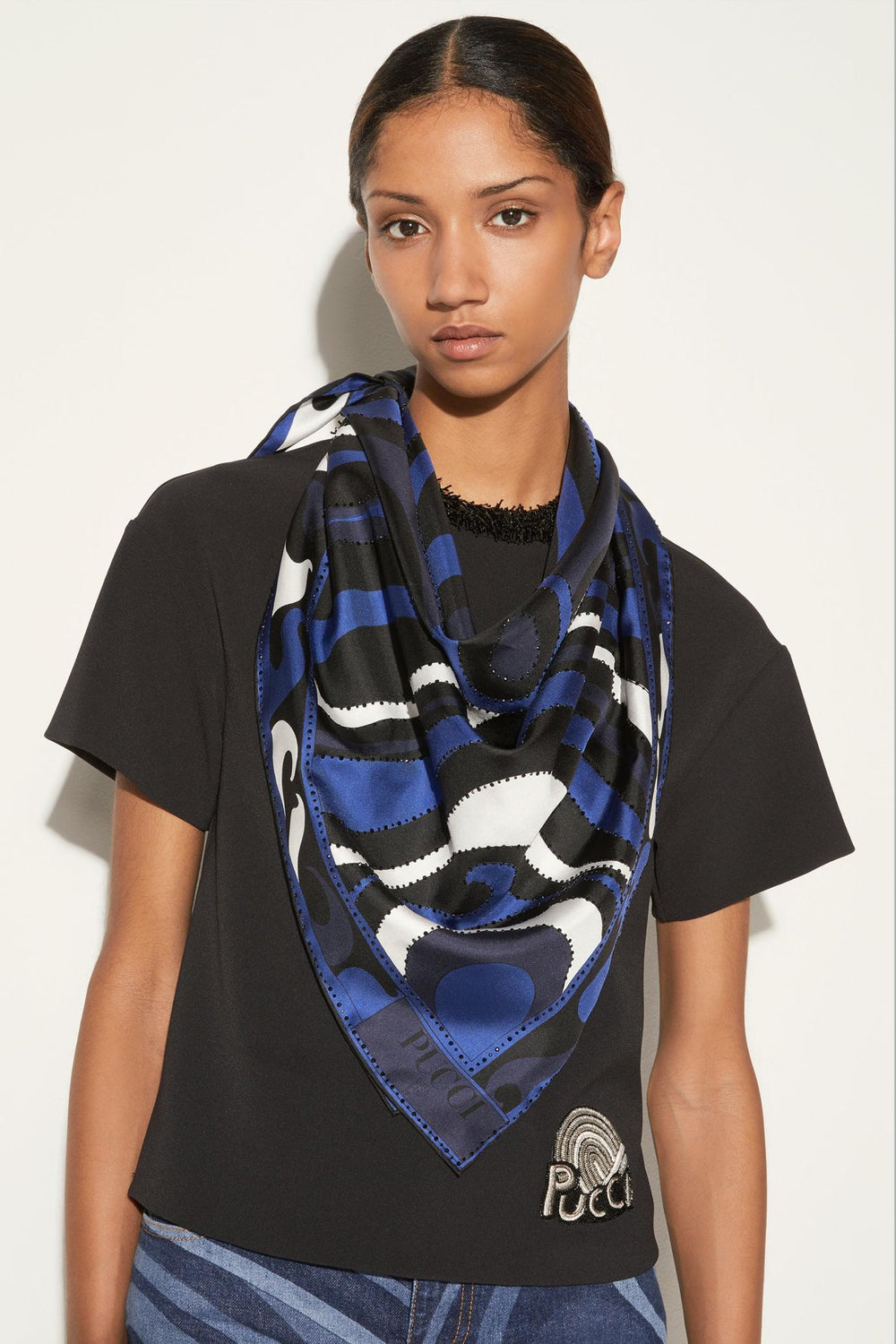 PUCCI Silks | Women Marmo-Print Large Silk-Twill Carré