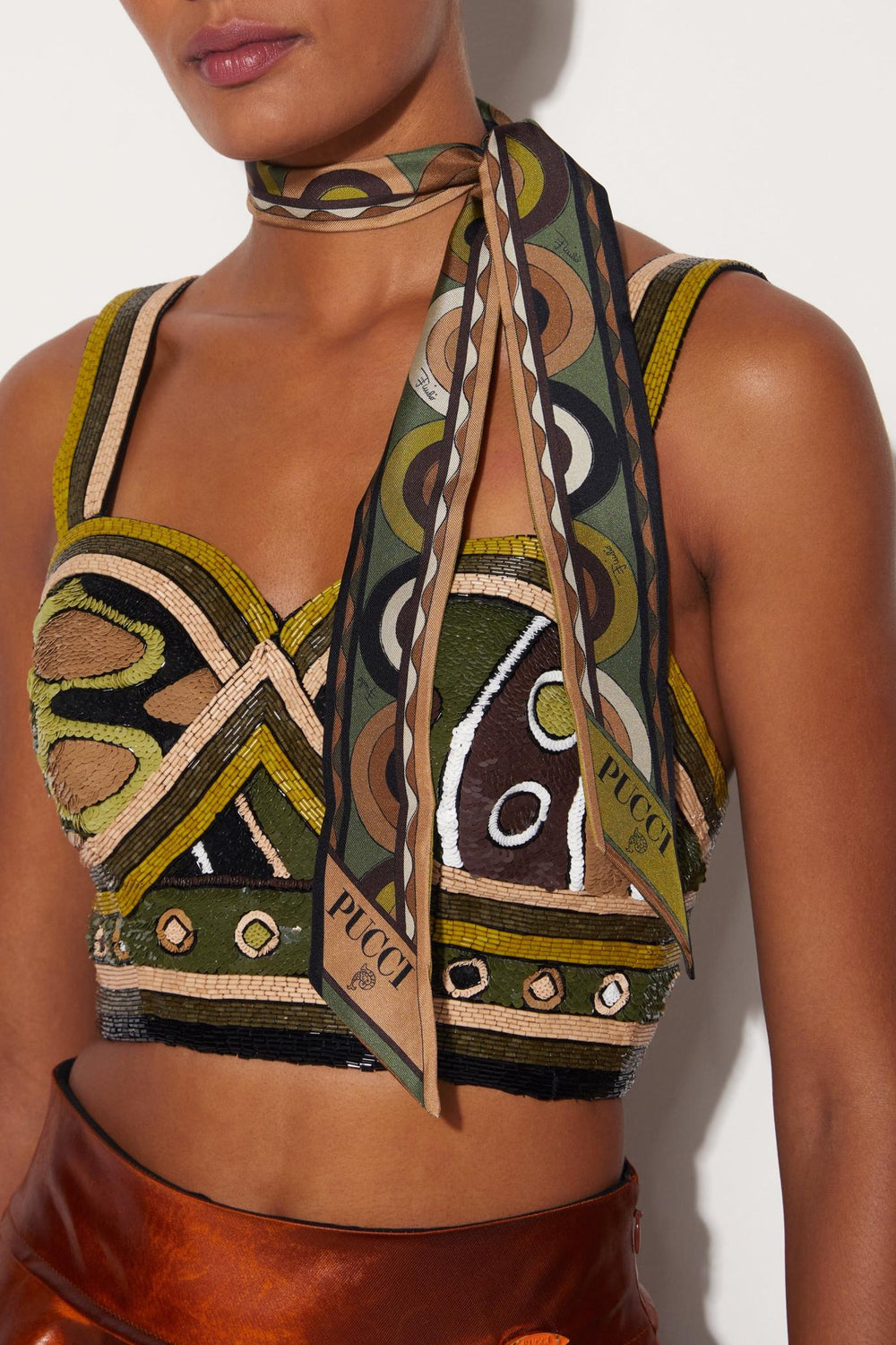 PUCCI Silks | Women Onde And Bersaglio-Print Silk-Twill Scarf