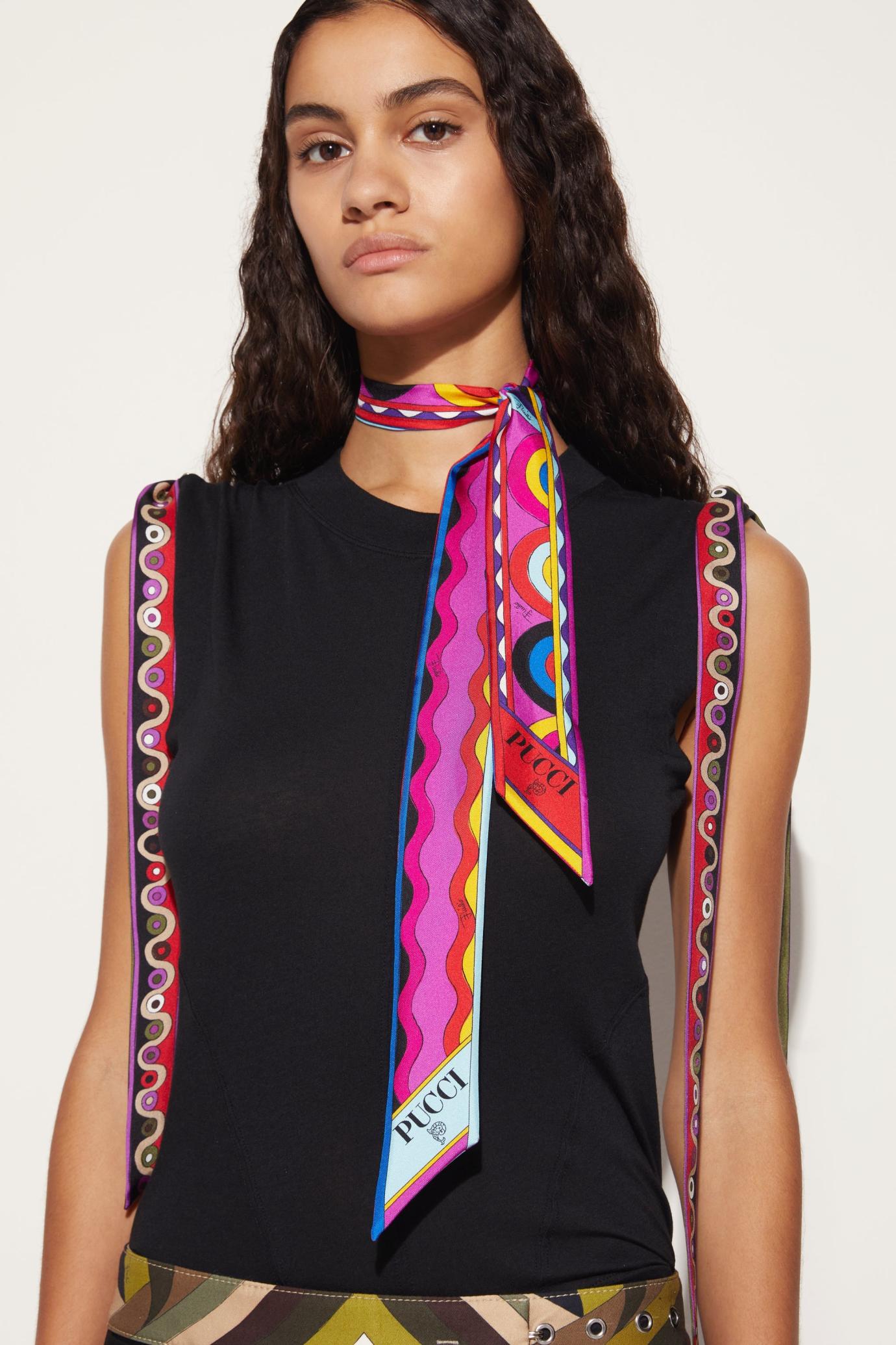 PUCCI Silks | Women Onde And Bersaglio-Print Silk-Twill Scarf