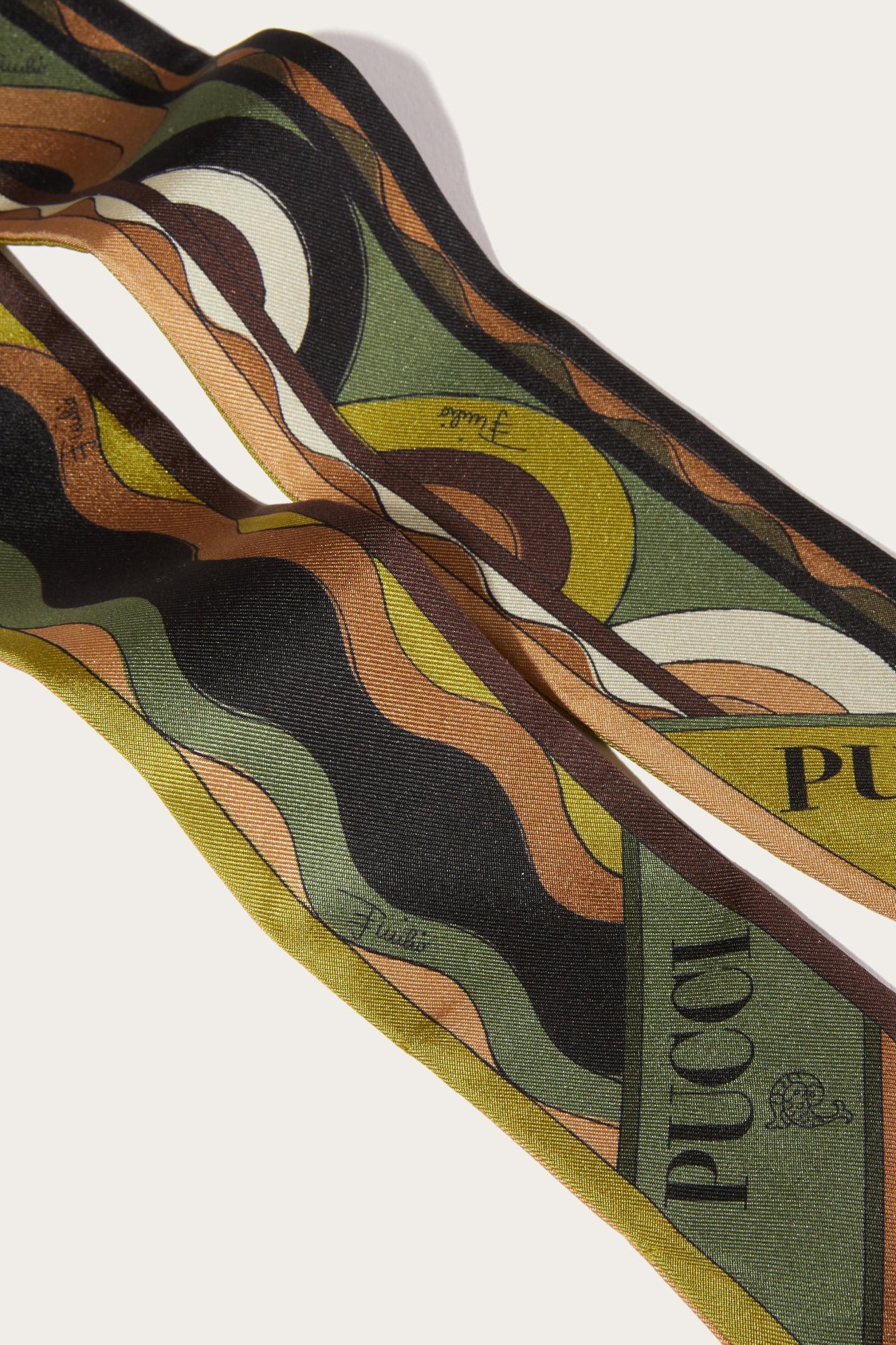 PUCCI Silks | Women Onde And Bersaglio-Print Silk-Twill Scarf