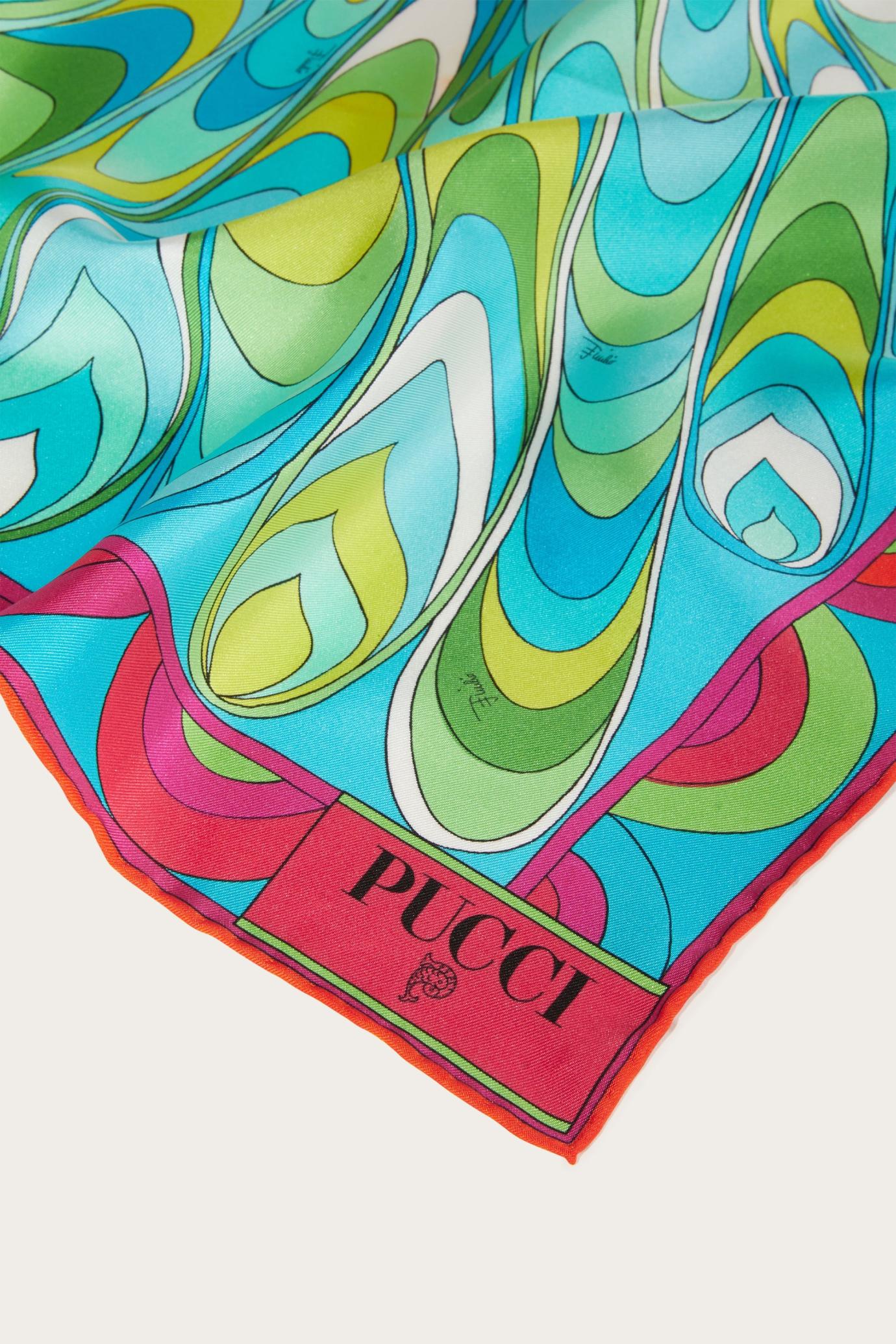 PUCCI Silks | Women Onde-Print Small Silk-Twill Carré