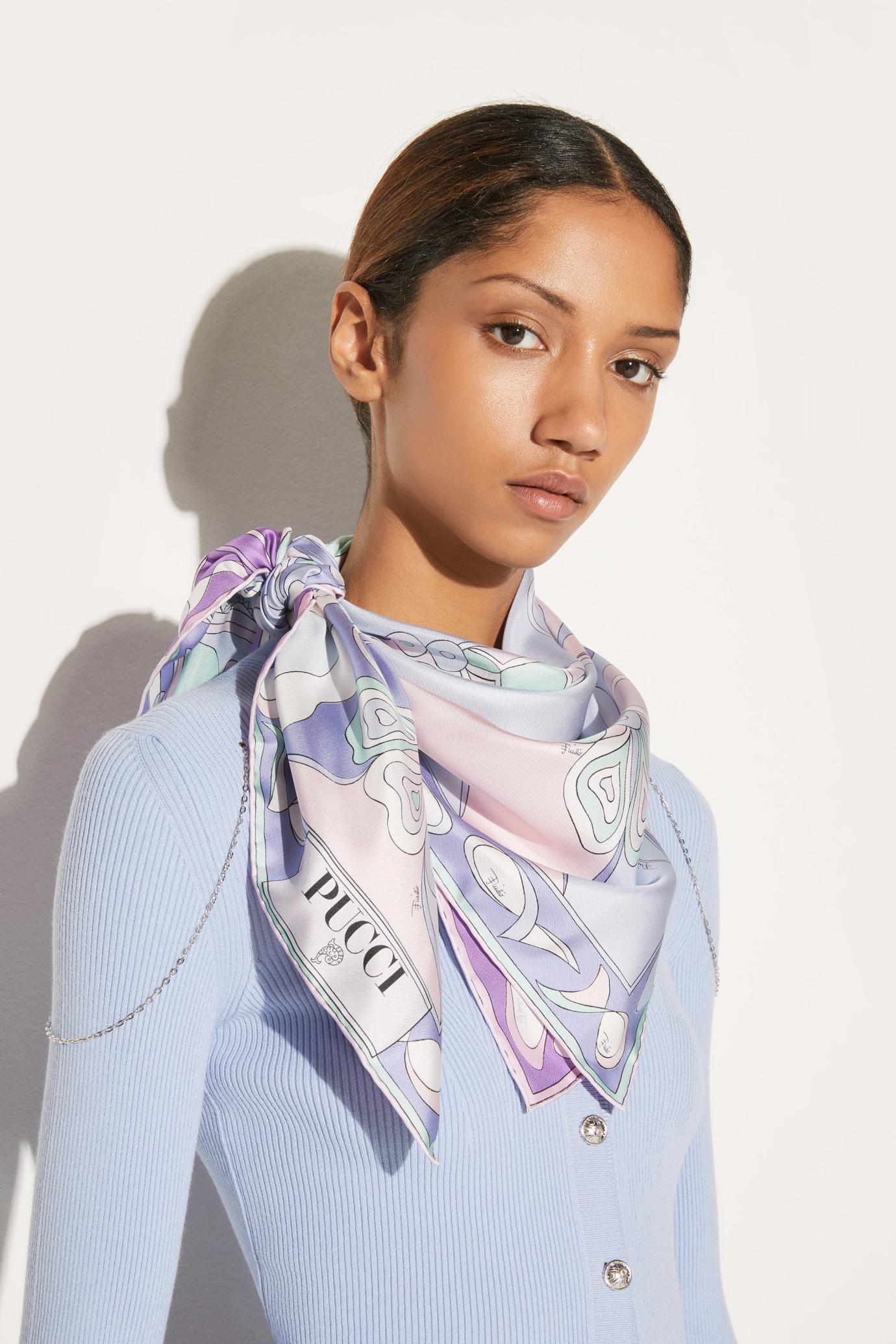 PUCCI Silks | Women Orchidee-Print Large Silk-Twill Carré