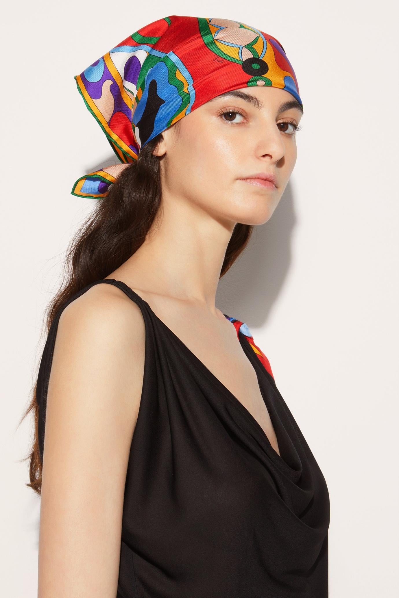 PUCCI Silks | Women Orchidee-Print Small Silk-Twill Carré