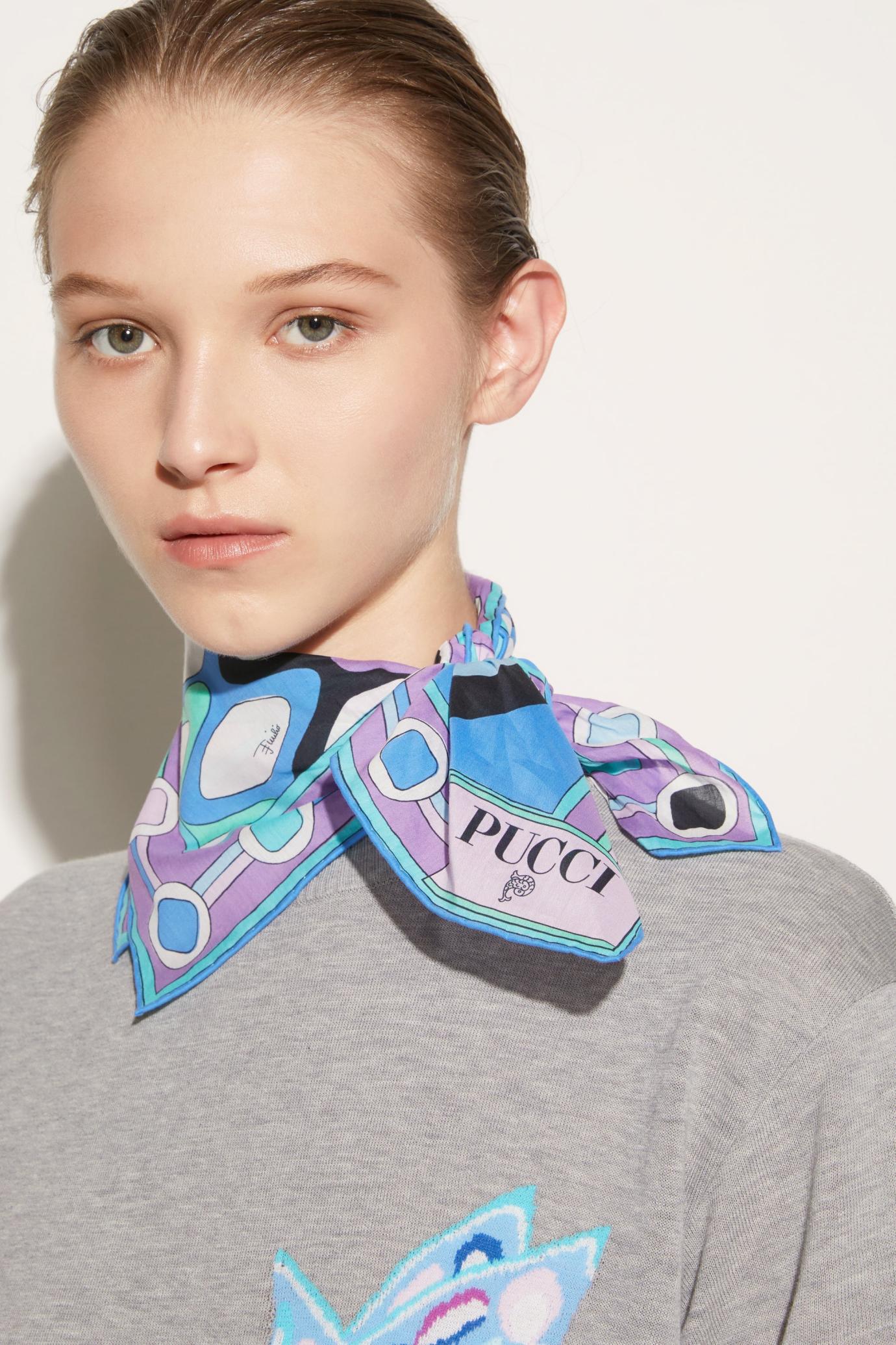 PUCCI Silks | Women Vivara-Print Small Cotton Scarf