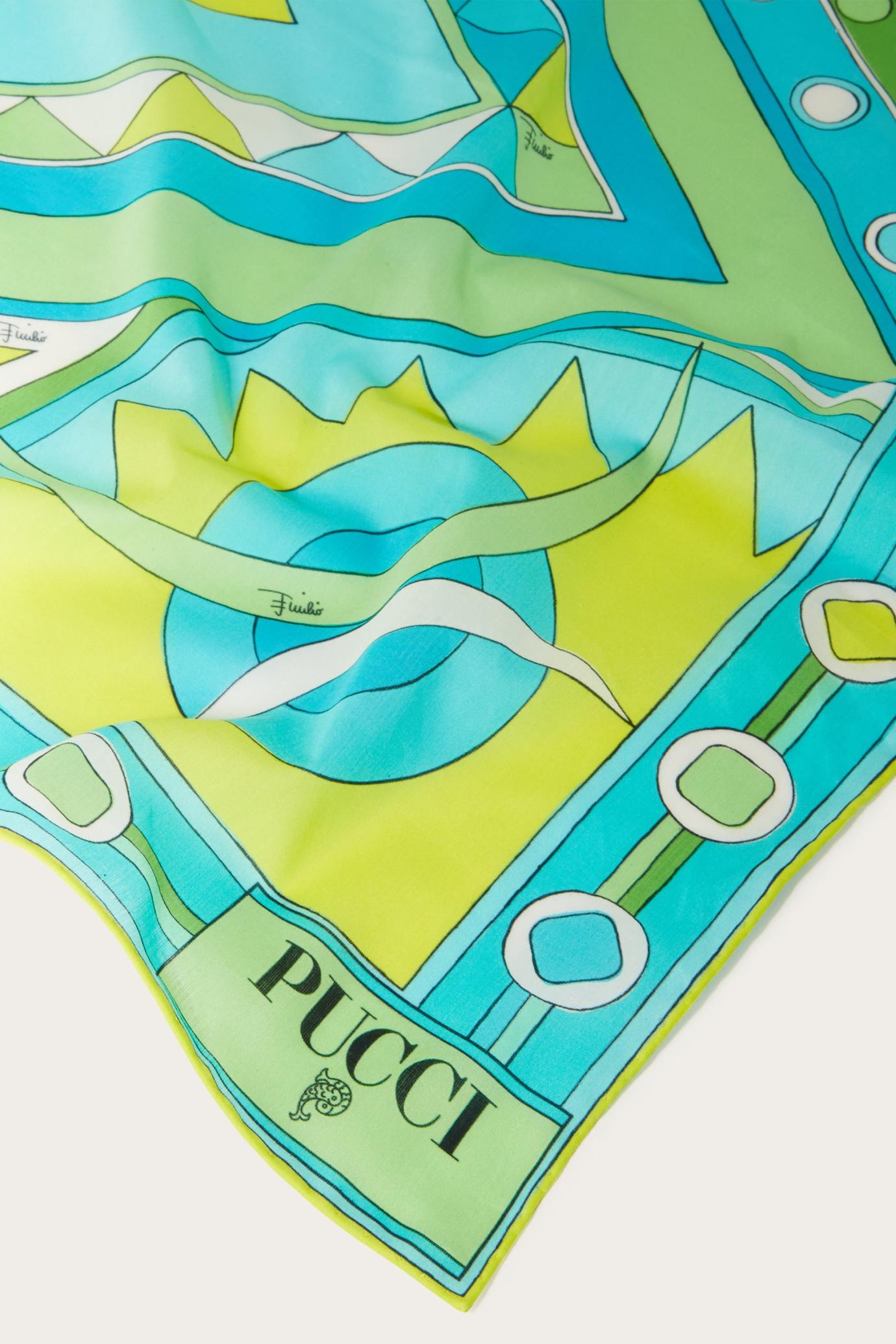 PUCCI Silks | Women Vivara-Print Small Cotton Scarf