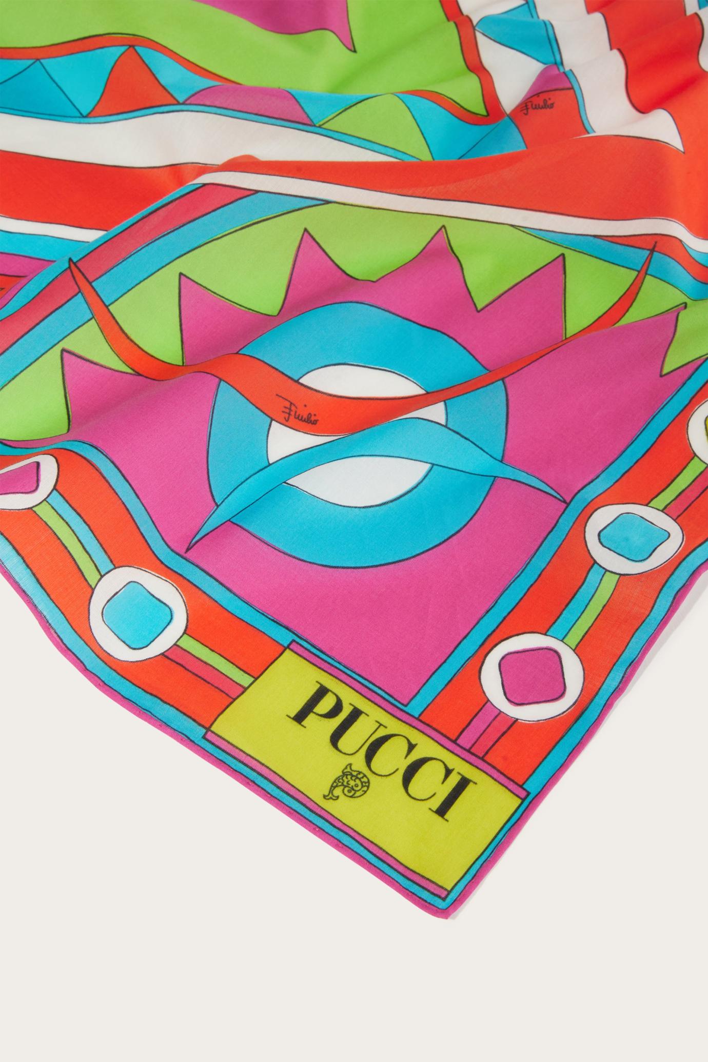 PUCCI Silks | Women Vivara-Print Small Cotton Scarf