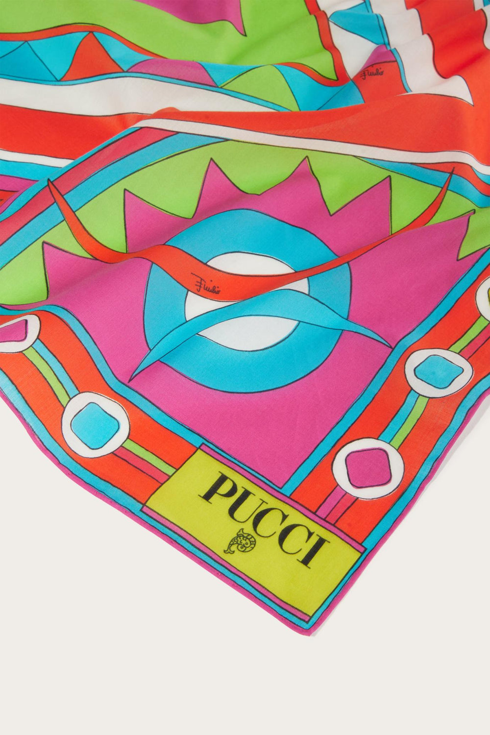PUCCI Silks | Women Vivara-Print Small Cotton Scarf