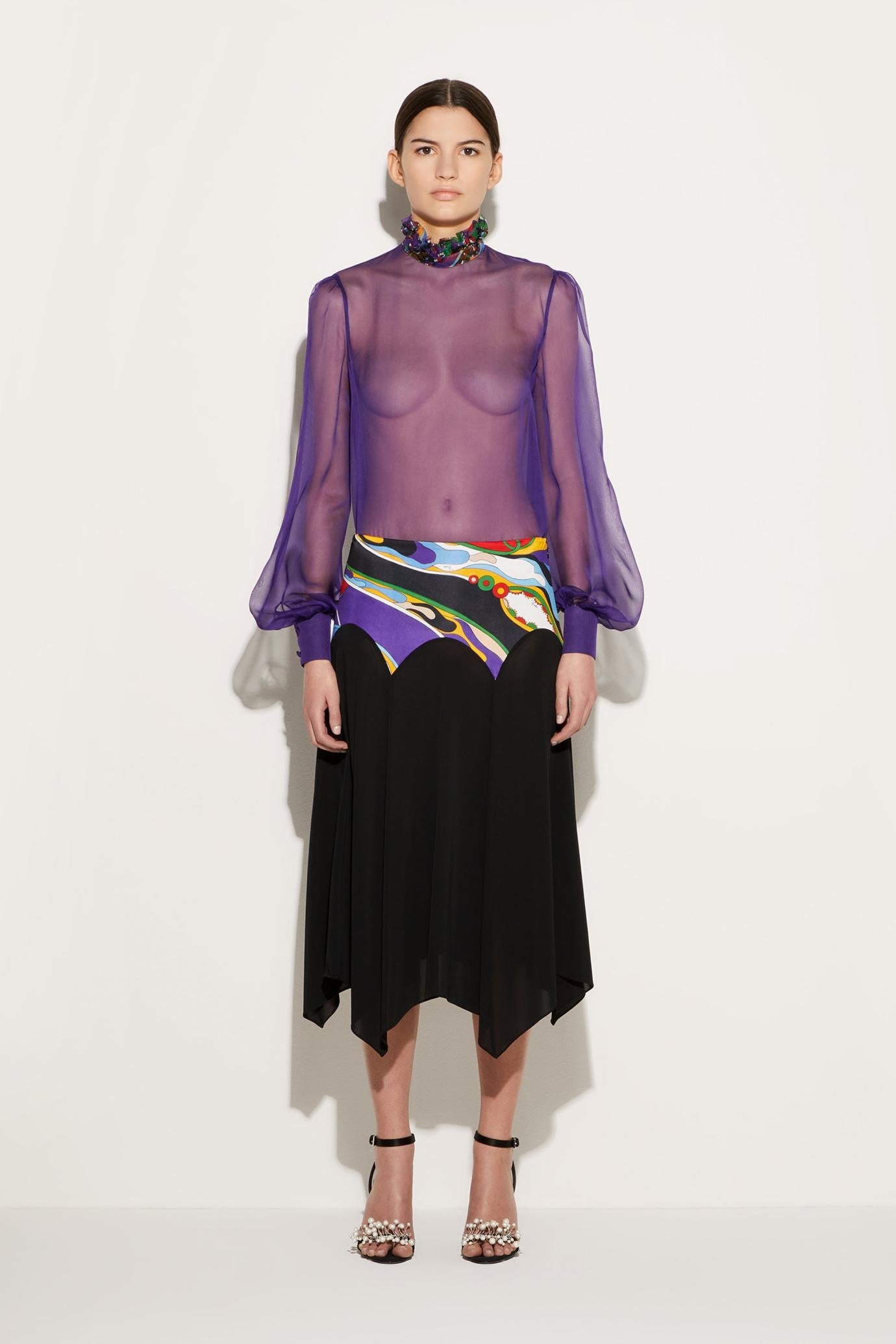 PUCCI Skirts | Women Black Skirt With Orchidee-Print Detail