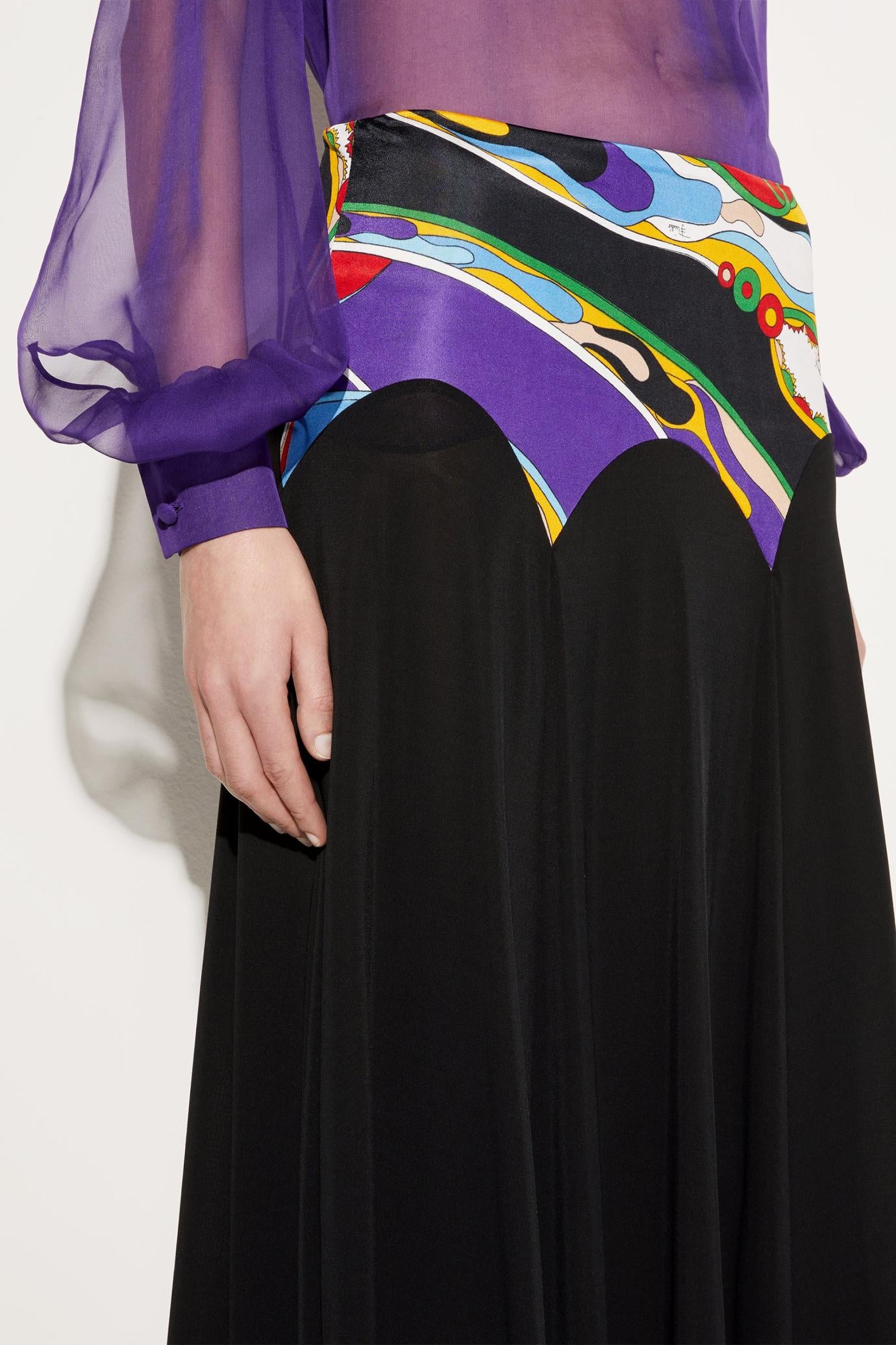 PUCCI Skirts | Women Black Skirt With Orchidee-Print Detail
