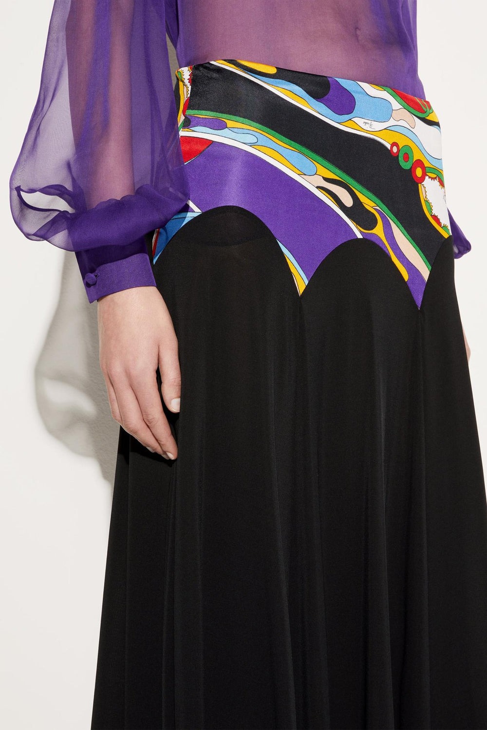 PUCCI Skirts | Women Black Skirt With Orchidee-Print Detail