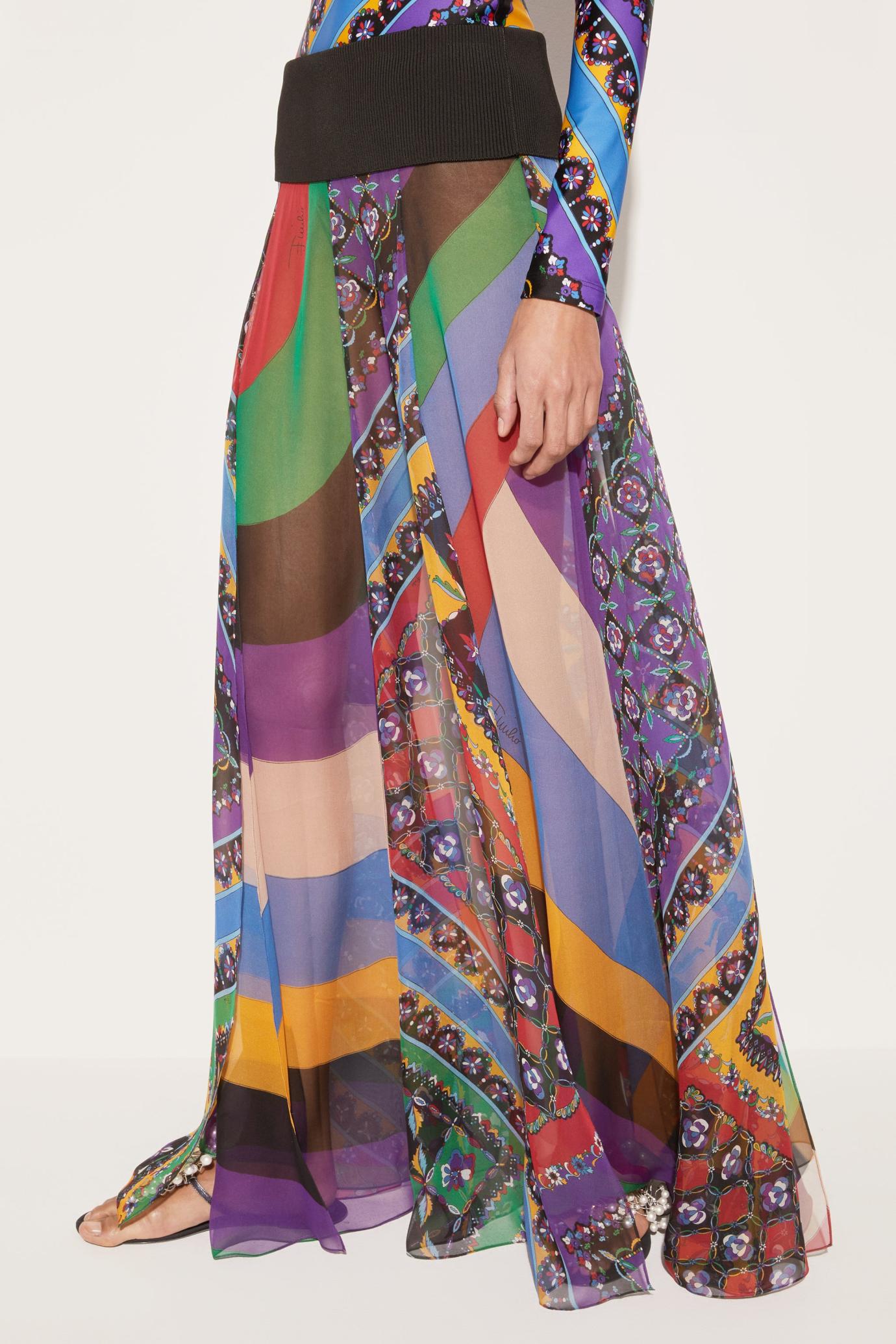 PUCCI Skirts | Women Iride And Festa-Print Silk Skirt
