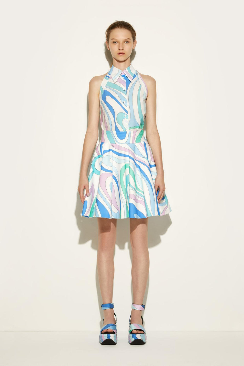 PUCCI Skirts | Women Marmo-Print Cotton Mini Skirt