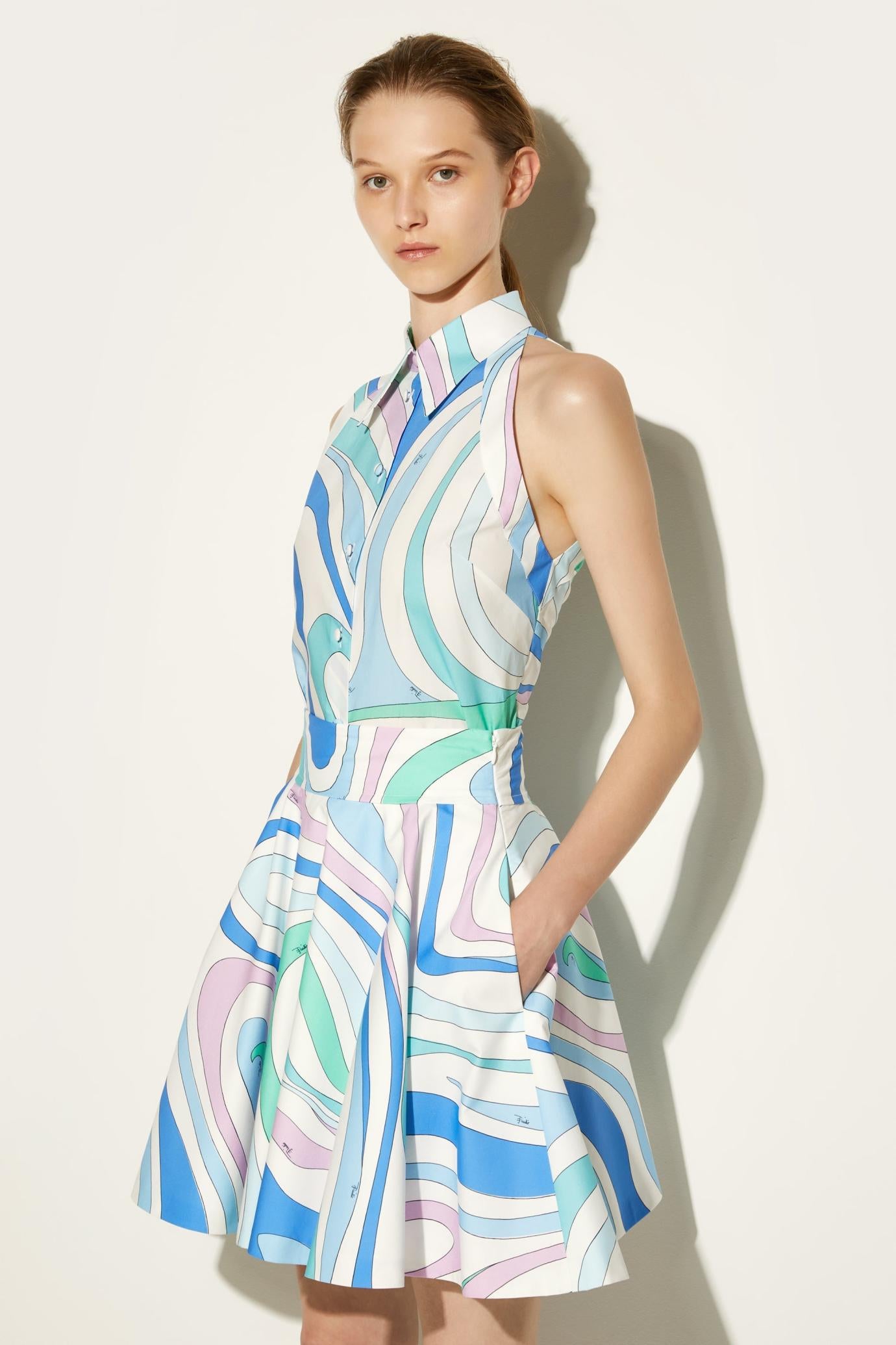 PUCCI Skirts | Women Marmo-Print Cotton Mini Skirt