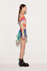 PUCCI Skirts | Women Marmo-Print Embellished Denim Mini Skirt