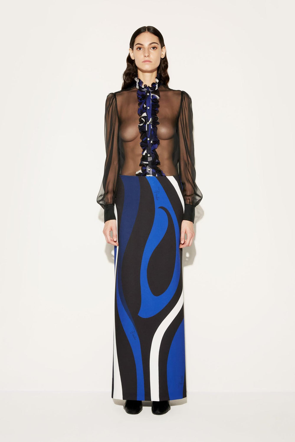 PUCCI Skirts | Women Marmo-Print Long Skirt