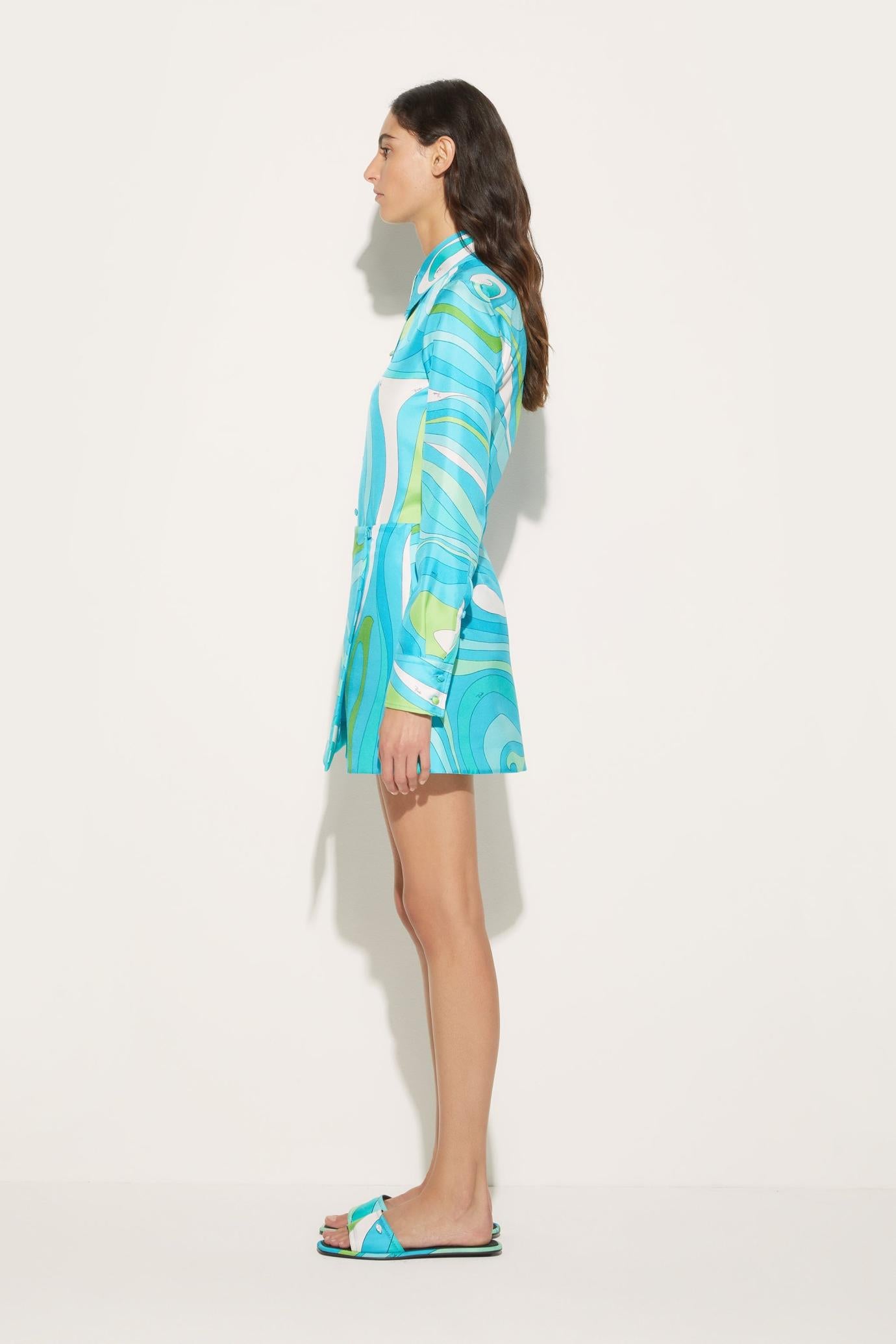 PUCCI Skirts | Women Marmo-Print Silk-Twill Mini Skirt