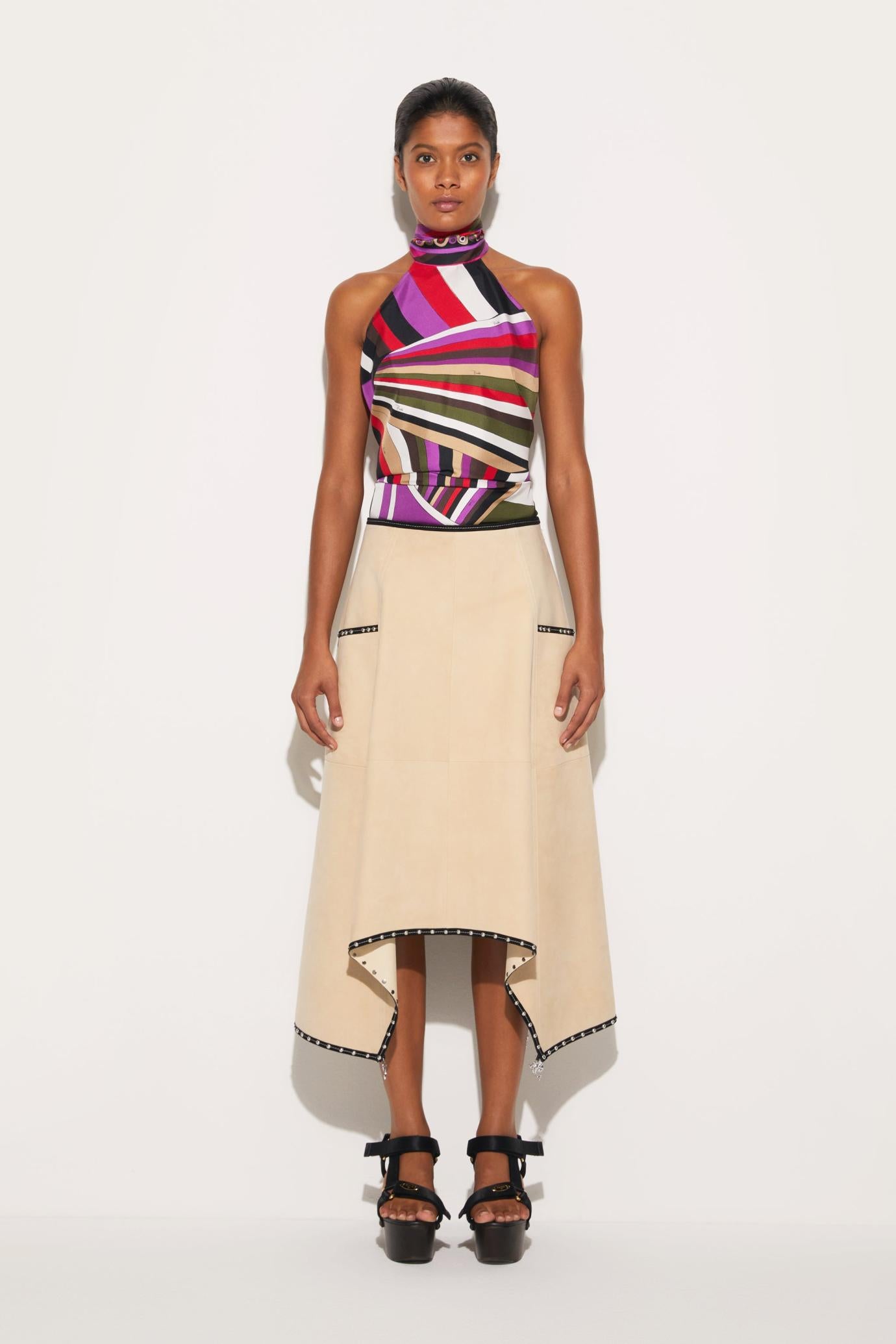 PUCCI Skirts | Women Suede Midi Skirt