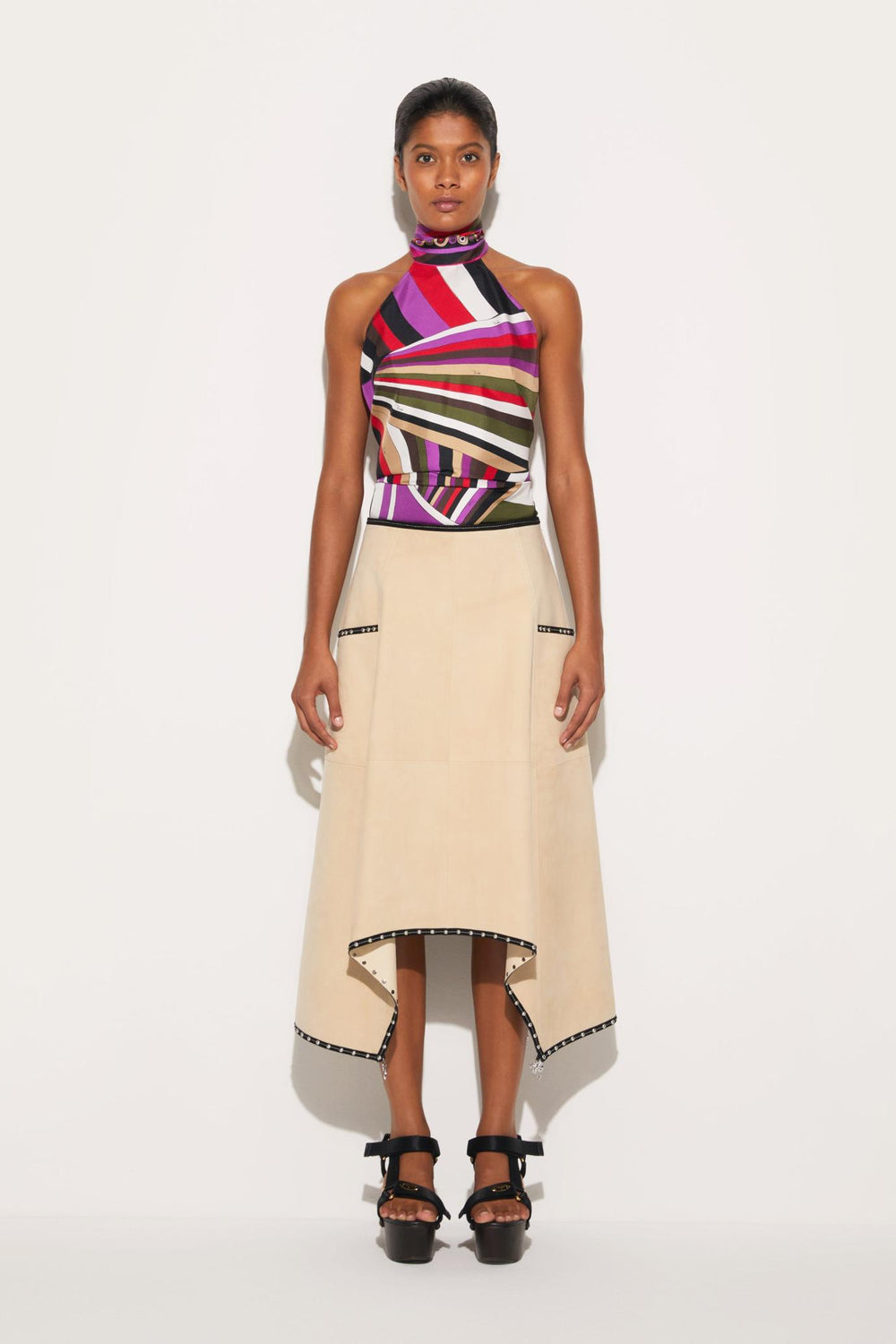 PUCCI Skirts | Women Suede Midi Skirt