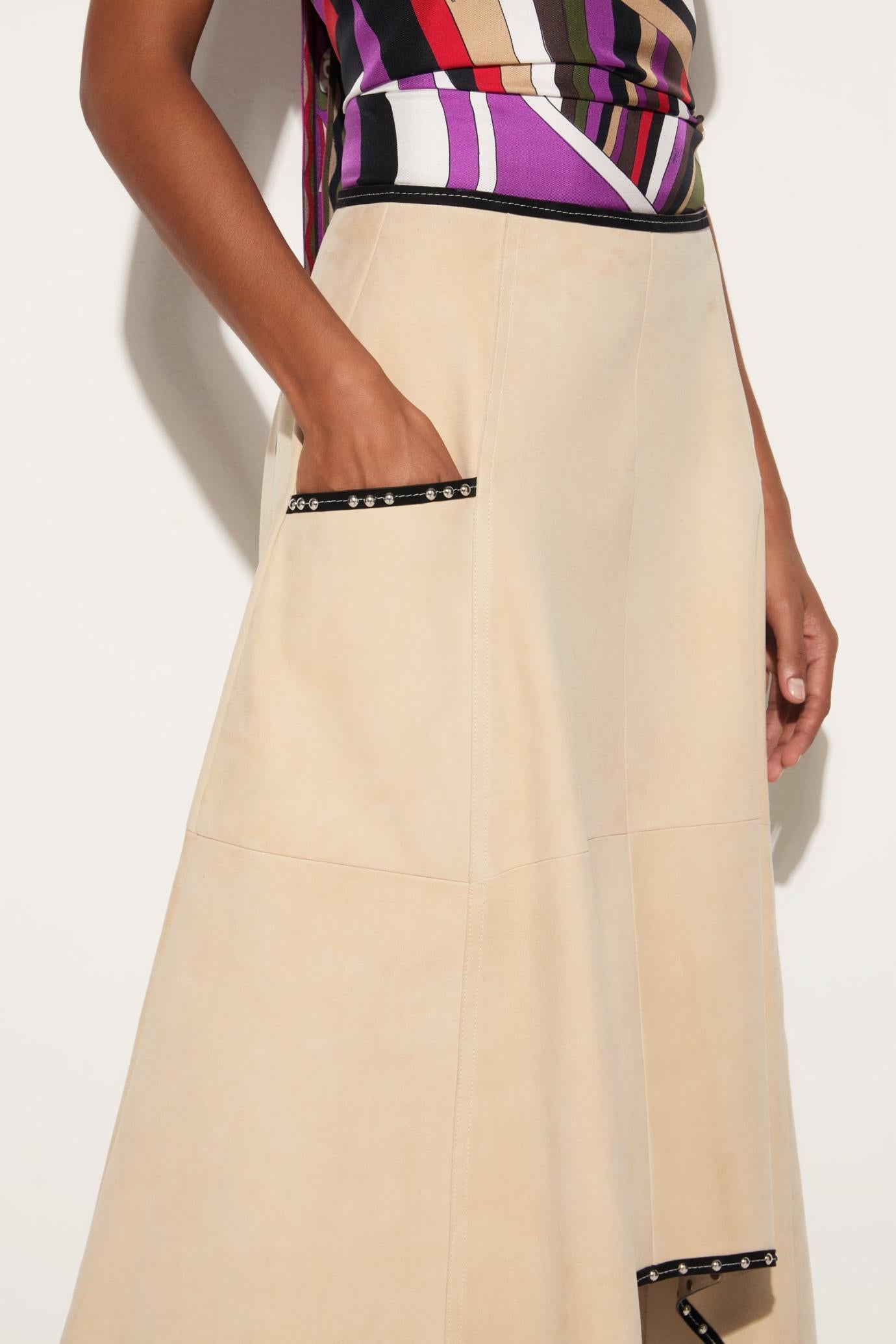 PUCCI Skirts | Women Suede Midi Skirt