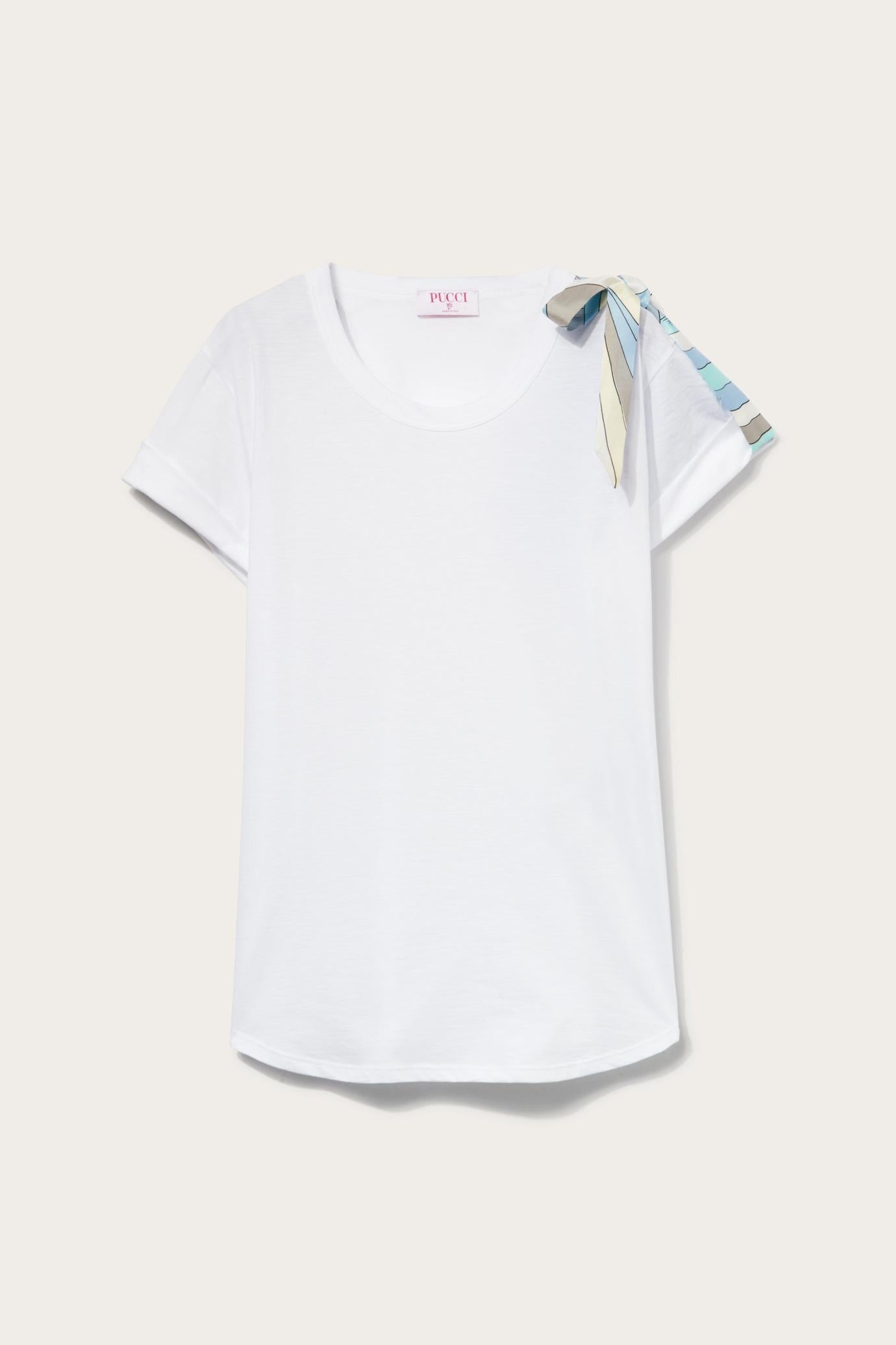 PUCCI T-Shirts And Sweatshirts | Women Bow-Embellished Cotton T-Shirt