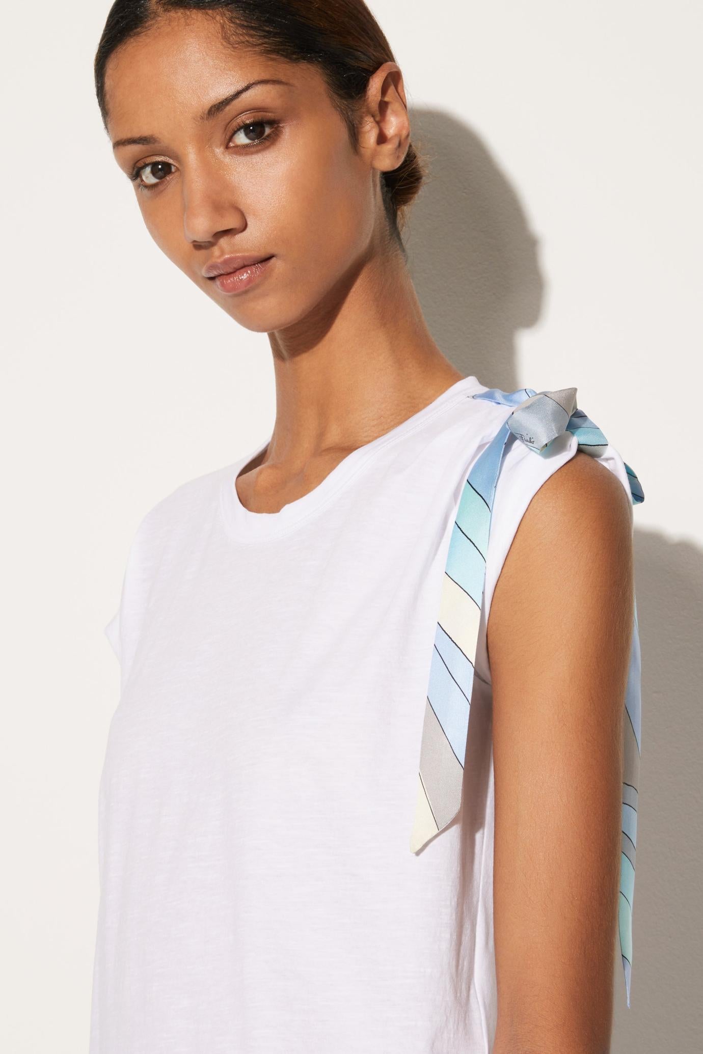 PUCCI T-Shirts And Sweatshirts | Women Bow-Embellished Cotton T-Shirt