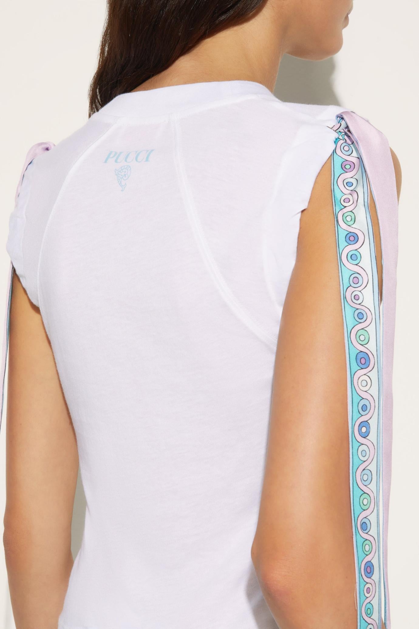 PUCCI T-Shirts And Sweatshirts | Women Iride-Print Cotton T-Shirt