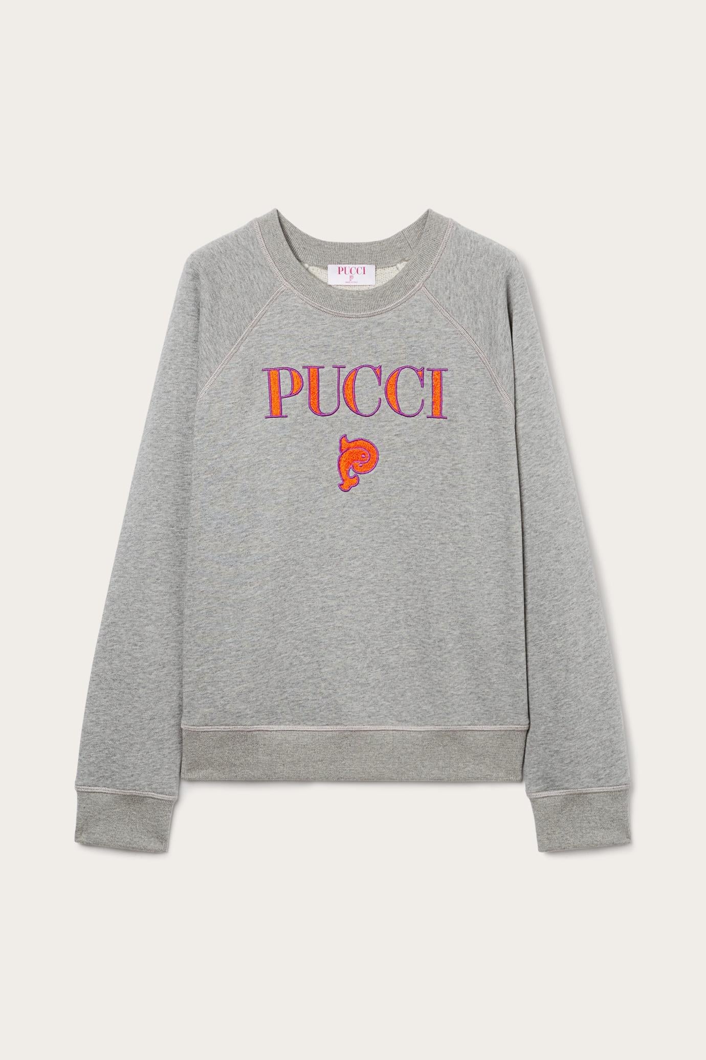 PUCCI T-Shirts And Sweatshirts | Women Logo-Embroidered Cotton Sweatshirt