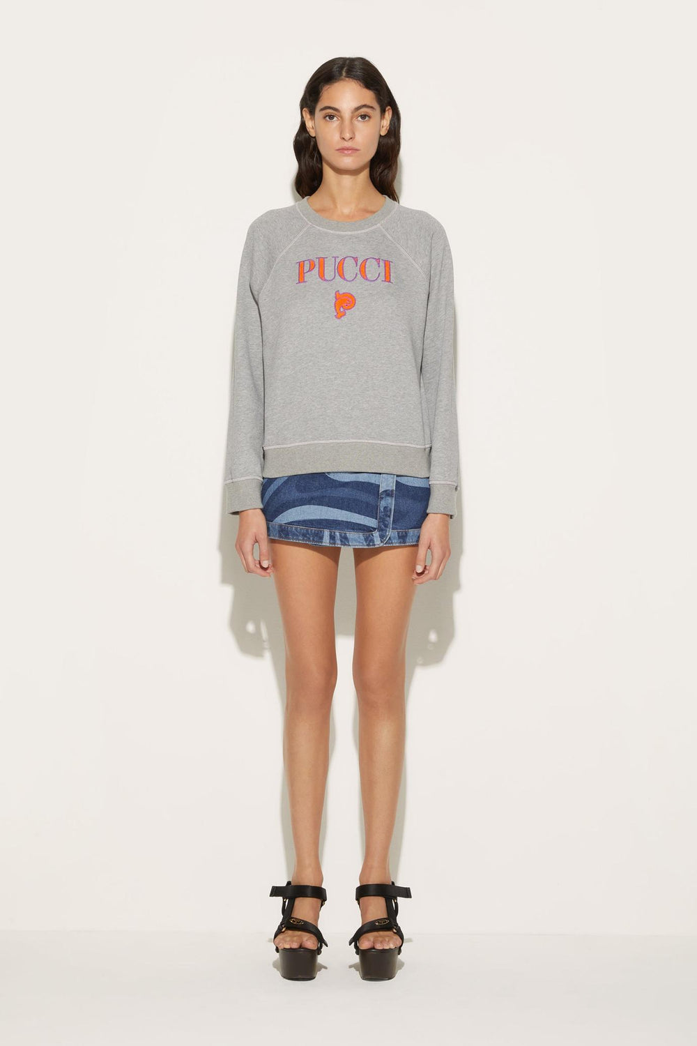 PUCCI T-Shirts And Sweatshirts | Women Logo-Embroidered Cotton Sweatshirt