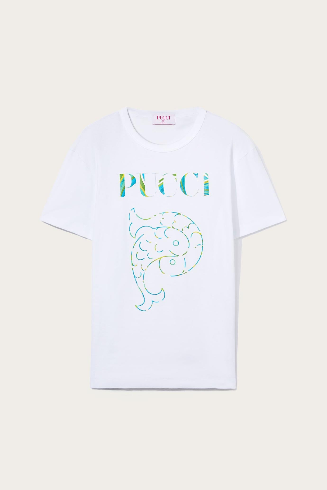 PUCCI T-Shirts And Sweatshirts | Women Logo-Print Cotton T-Shirt