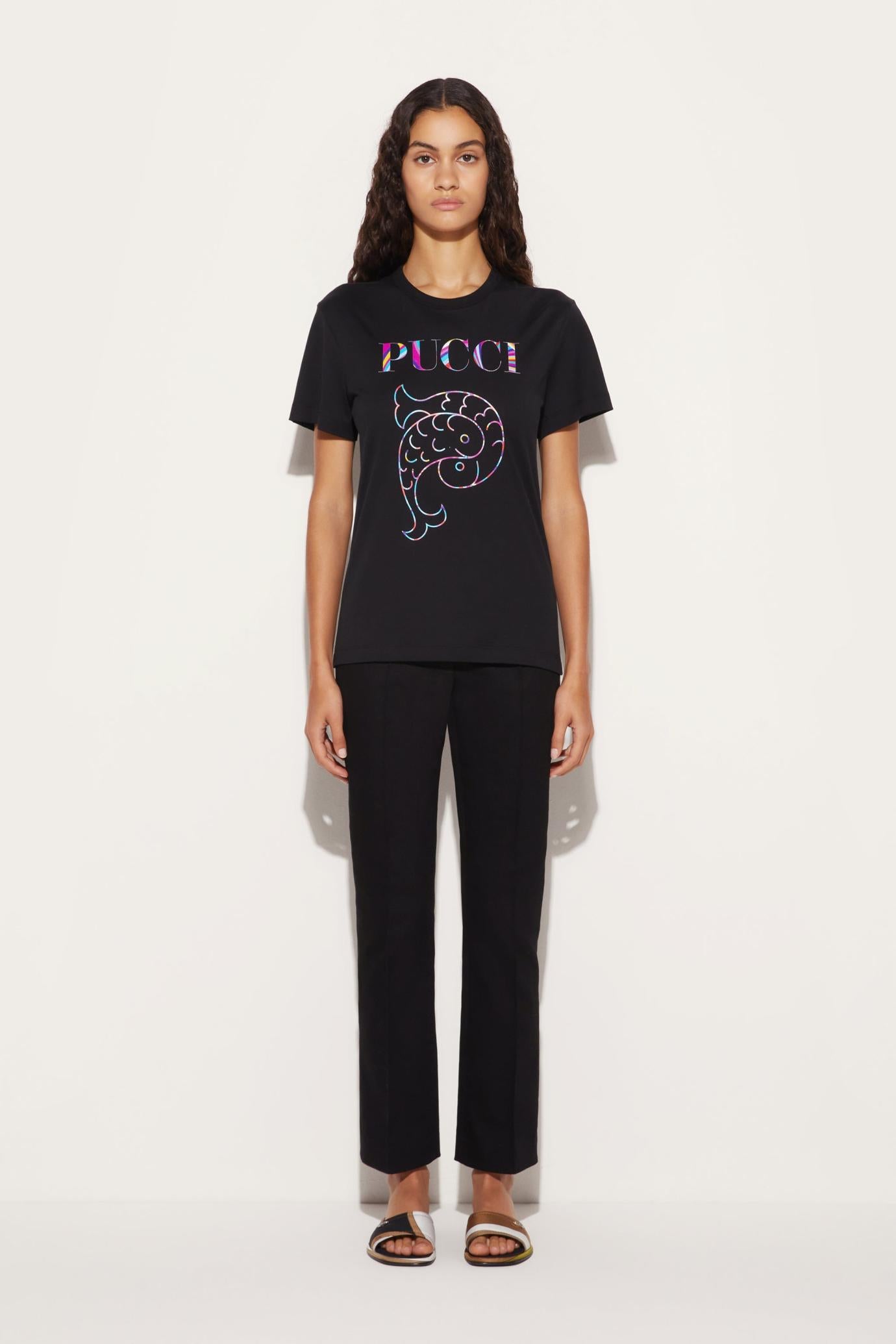 PUCCI T-Shirts And Sweatshirts | Women Logo-Print Cotton T-Shirt