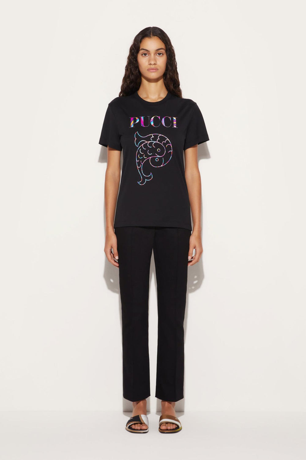 PUCCI T-Shirts And Sweatshirts | Women Logo-Print Cotton T-Shirt
