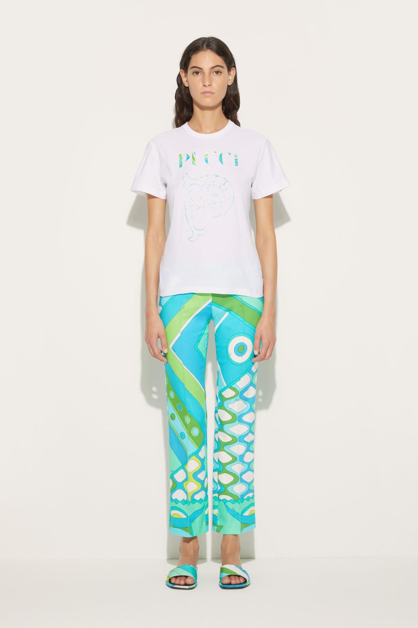 PUCCI T-Shirts And Sweatshirts | Women Logo-Print Cotton T-Shirt