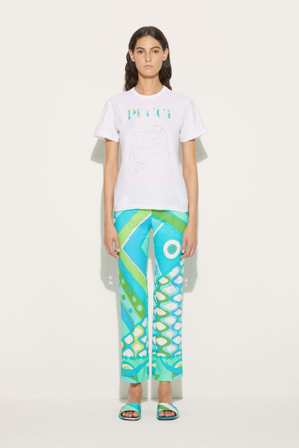 PUCCI T-Shirts And Sweatshirts | Women Logo-Print Cotton T-Shirt