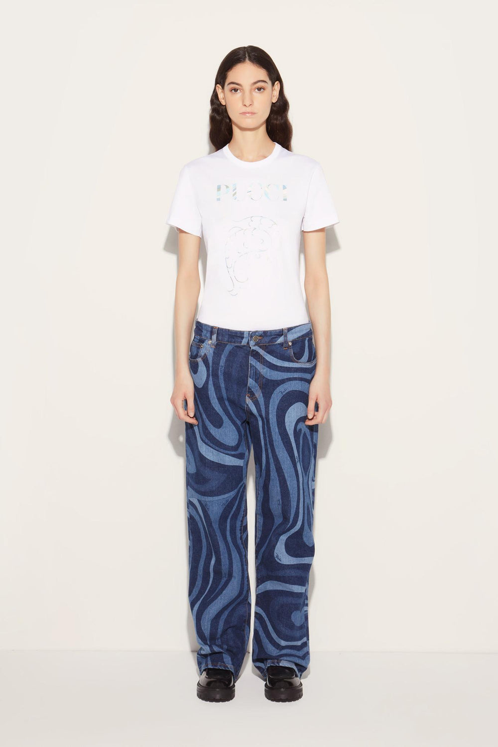 PUCCI T-Shirts And Sweatshirts | Women Logo-Print Cotton T-Shirt