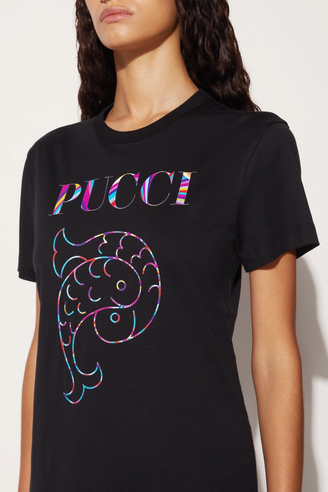 PUCCI T-Shirts And Sweatshirts | Women Logo-Print Cotton T-Shirt