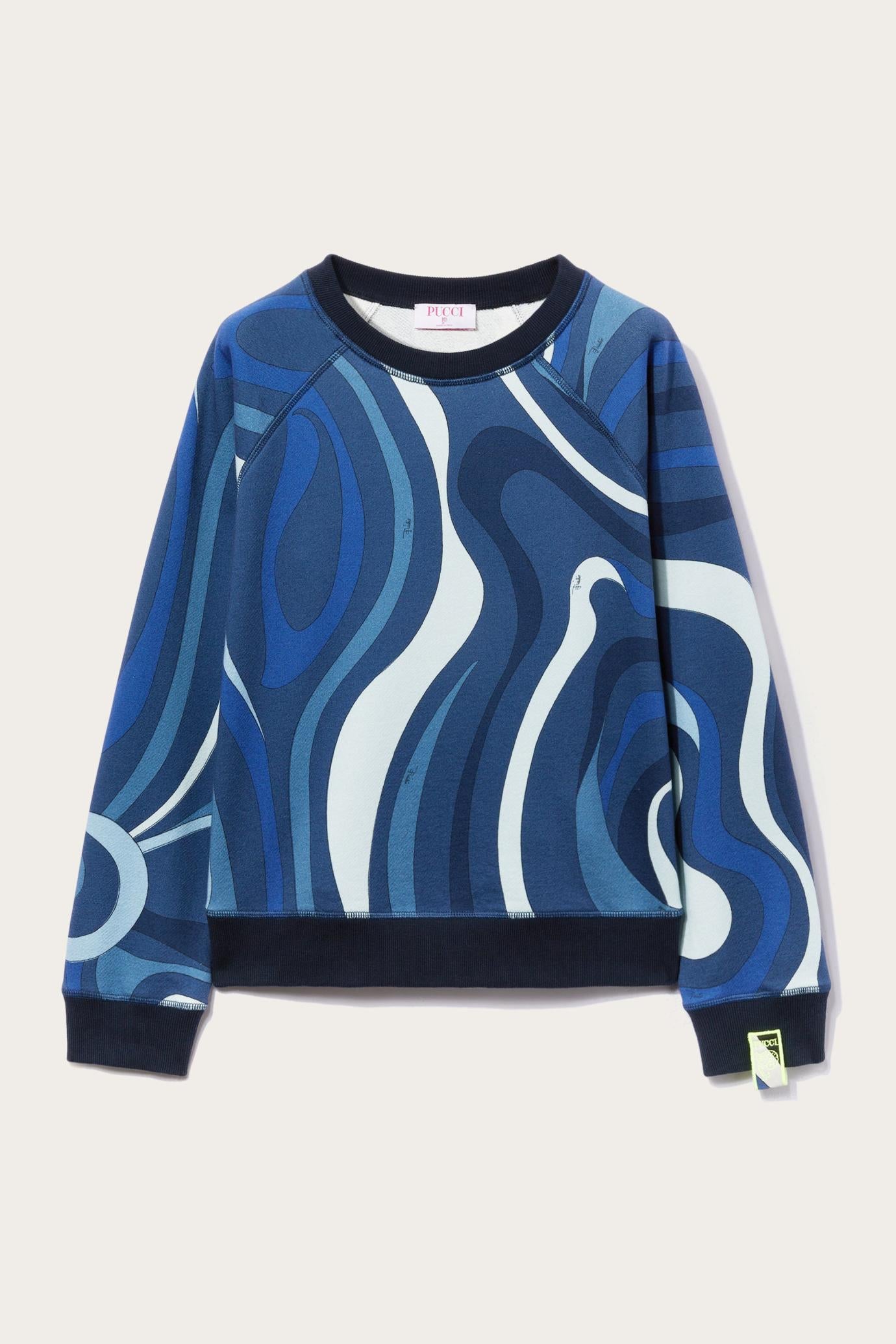 PUCCI T-Shirts And Sweatshirts | Women Marmo-Print Cotton Sweatshirt