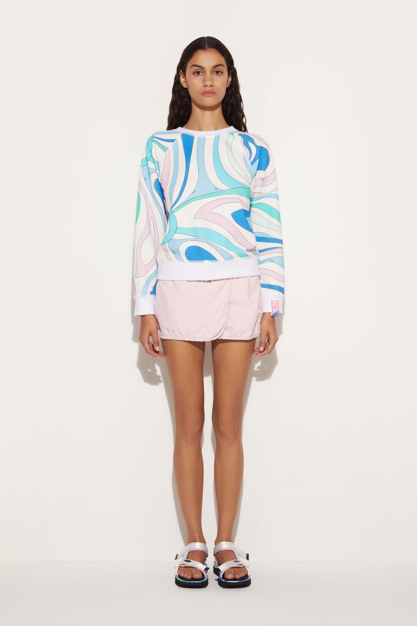 PUCCI T-Shirts And Sweatshirts | Women Marmo-Print Cotton Sweatshirt