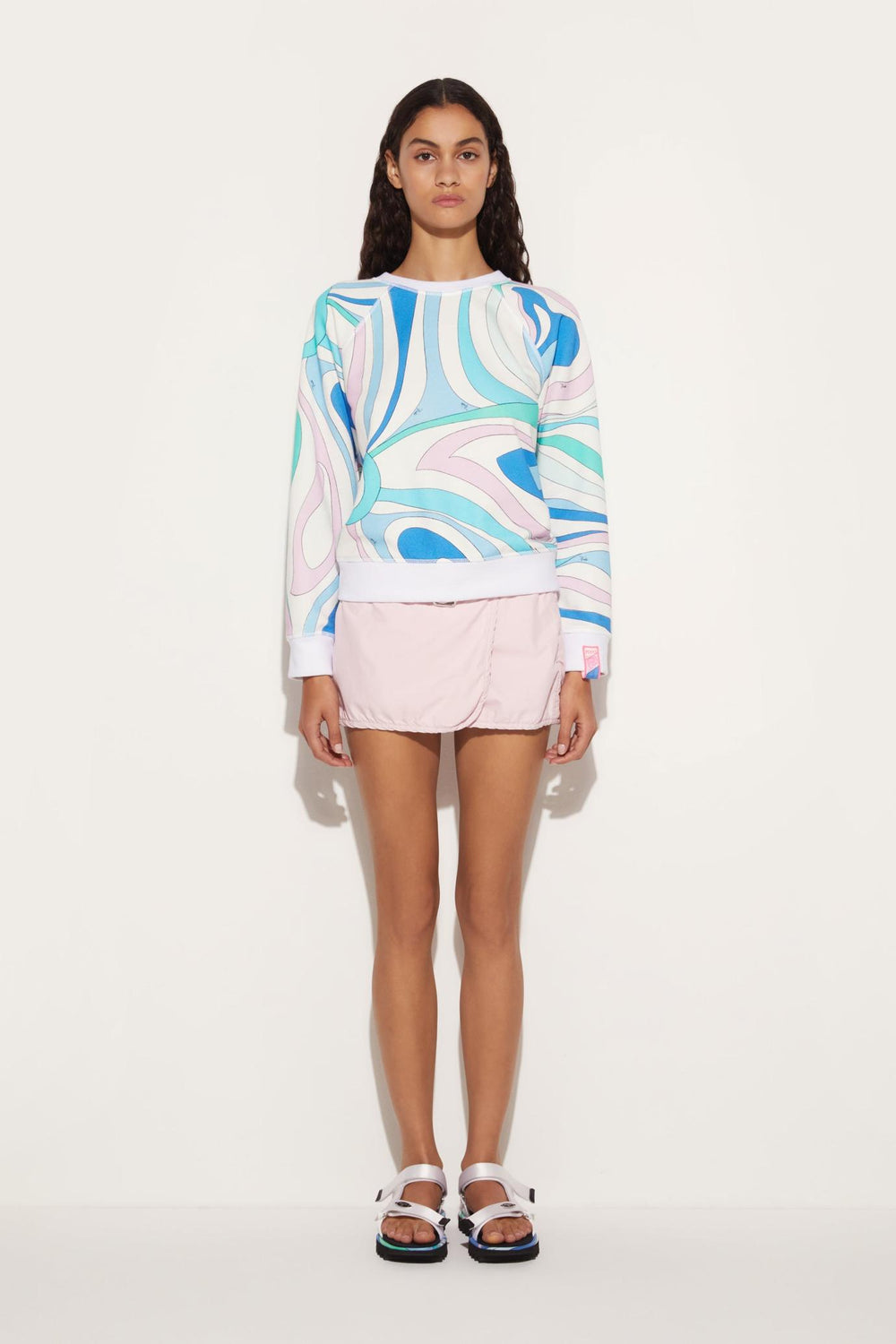 PUCCI T-Shirts And Sweatshirts | Women Marmo-Print Cotton Sweatshirt