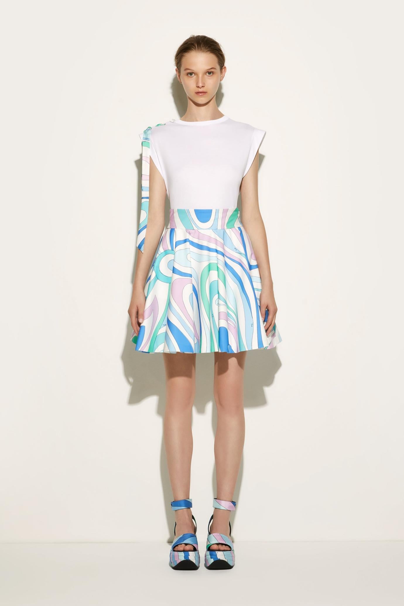 PUCCI T-Shirts And Sweatshirts | Women Marmo-Print Cotton T-Shirt