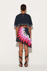 PUCCI T-Shirts And Sweatshirts | Women Marmo-Print Cropped Cotton T-Shirt