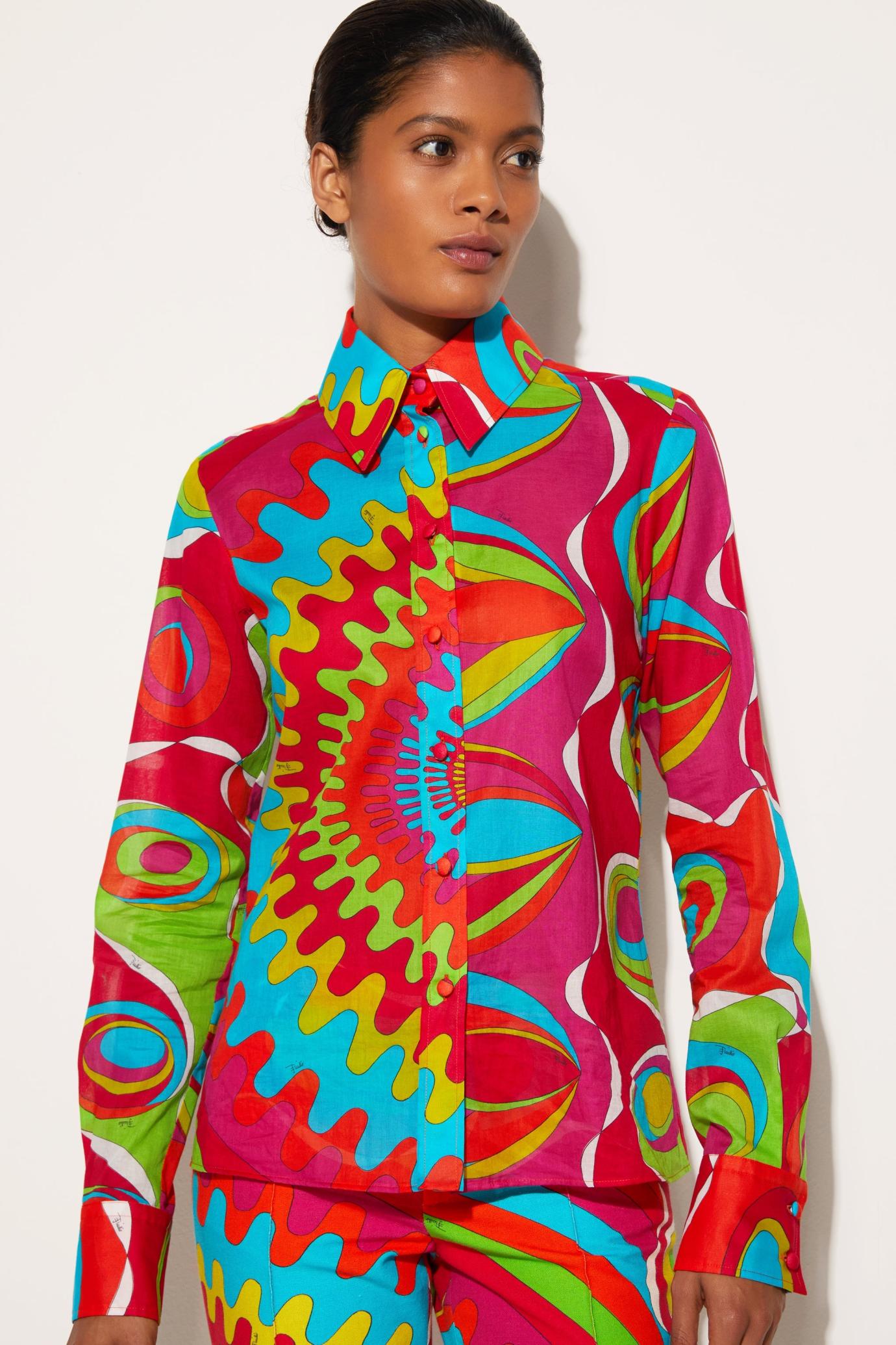 PUCCI Tops And Shirts | Women Bersaglio-Print Cotton Shirt