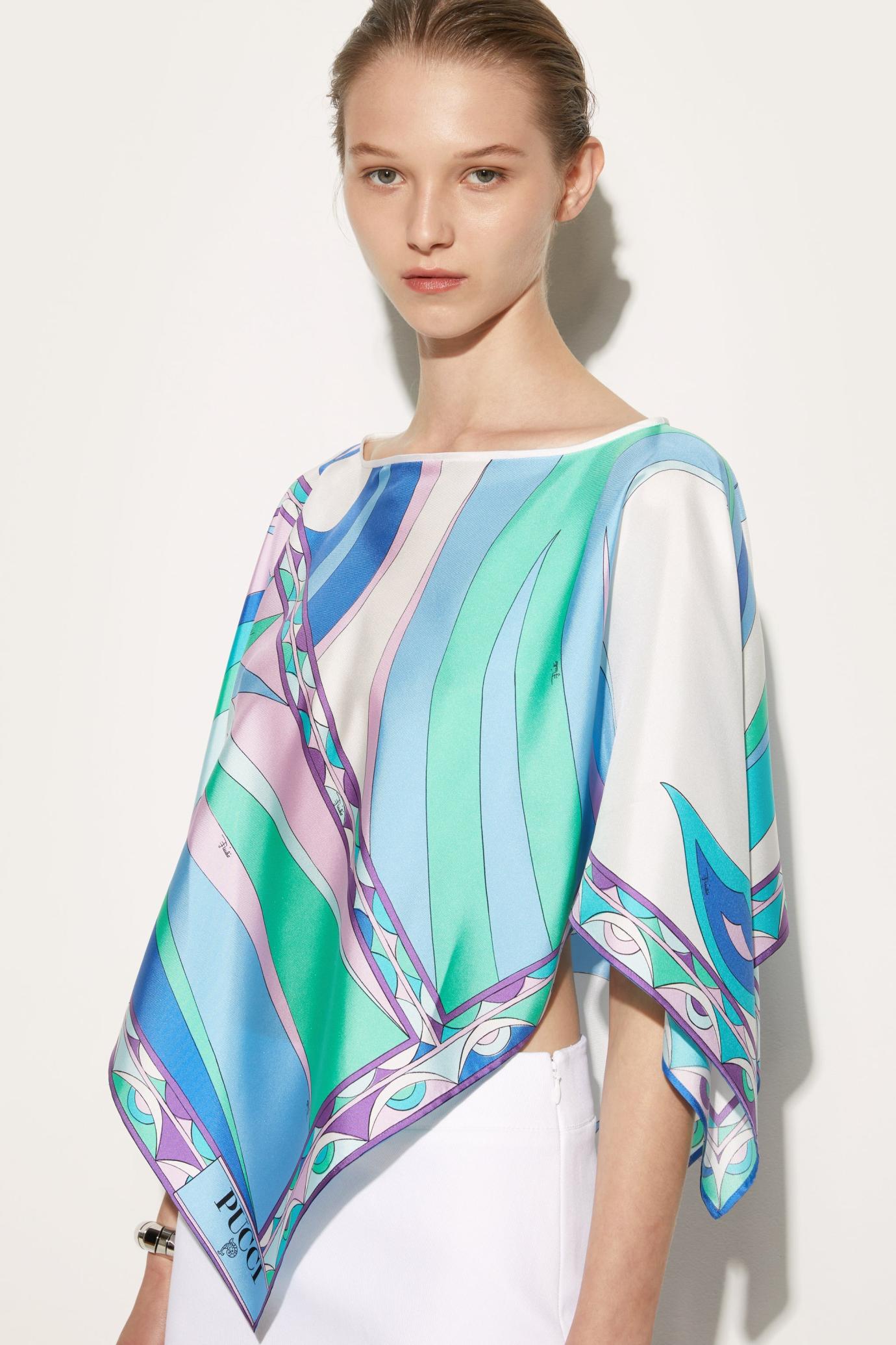 PUCCI Tops And Shirts | Women Cigni-Print Silk Top