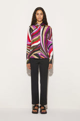 PUCCI Tops And Shirts | Women Iride-Print Silk-Twill Shirt