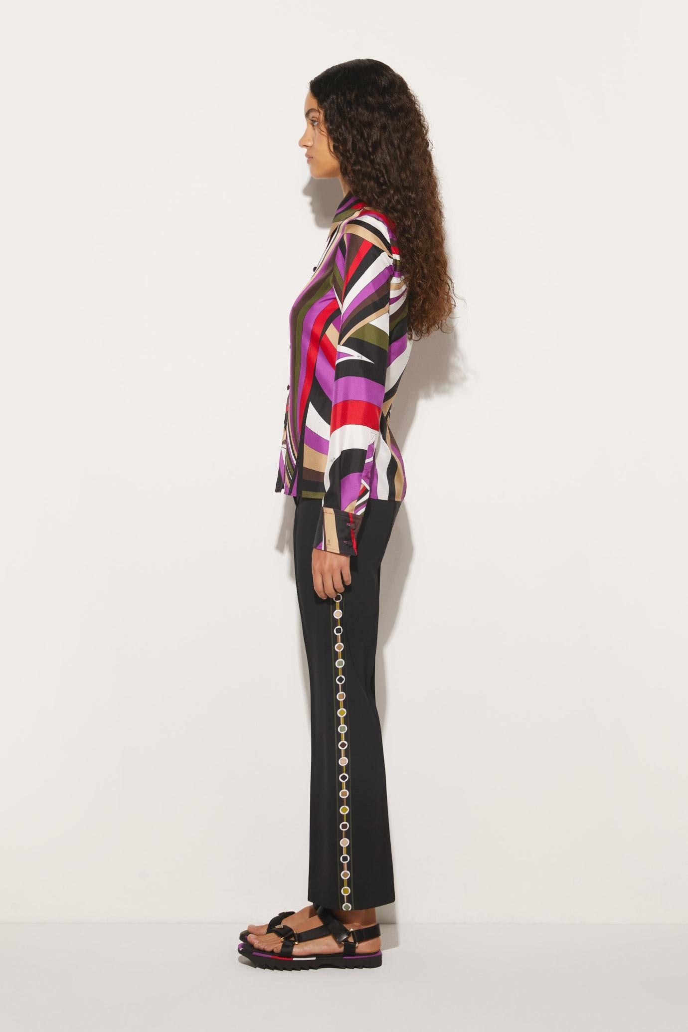 PUCCI Tops And Shirts | Women Iride-Print Silk-Twill Shirt