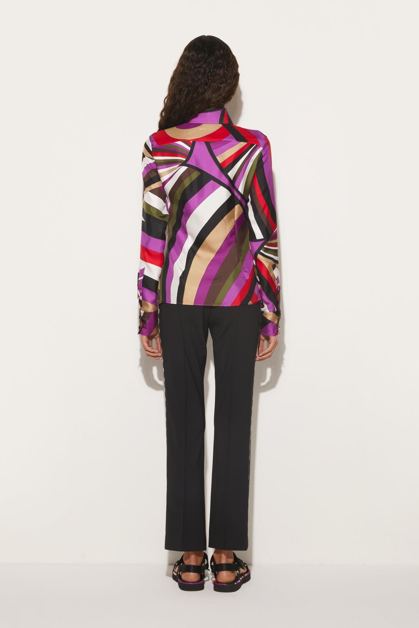 PUCCI Tops And Shirts | Women Iride-Print Silk-Twill Shirt