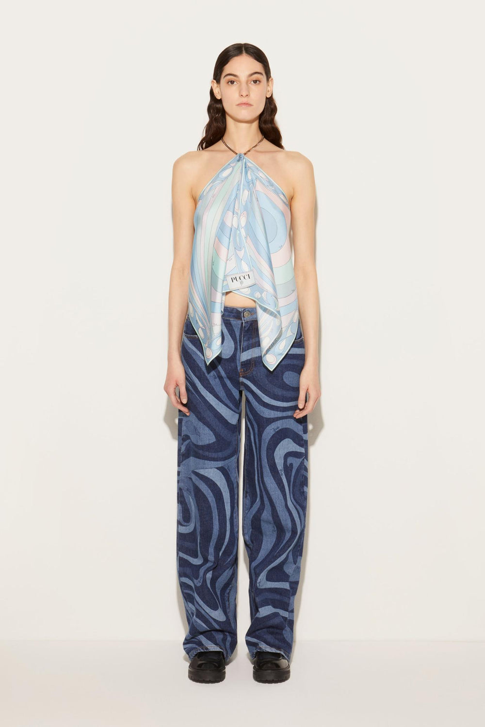 PUCCI Tops And Shirts | Women Iride-Print Silk-Twill Top