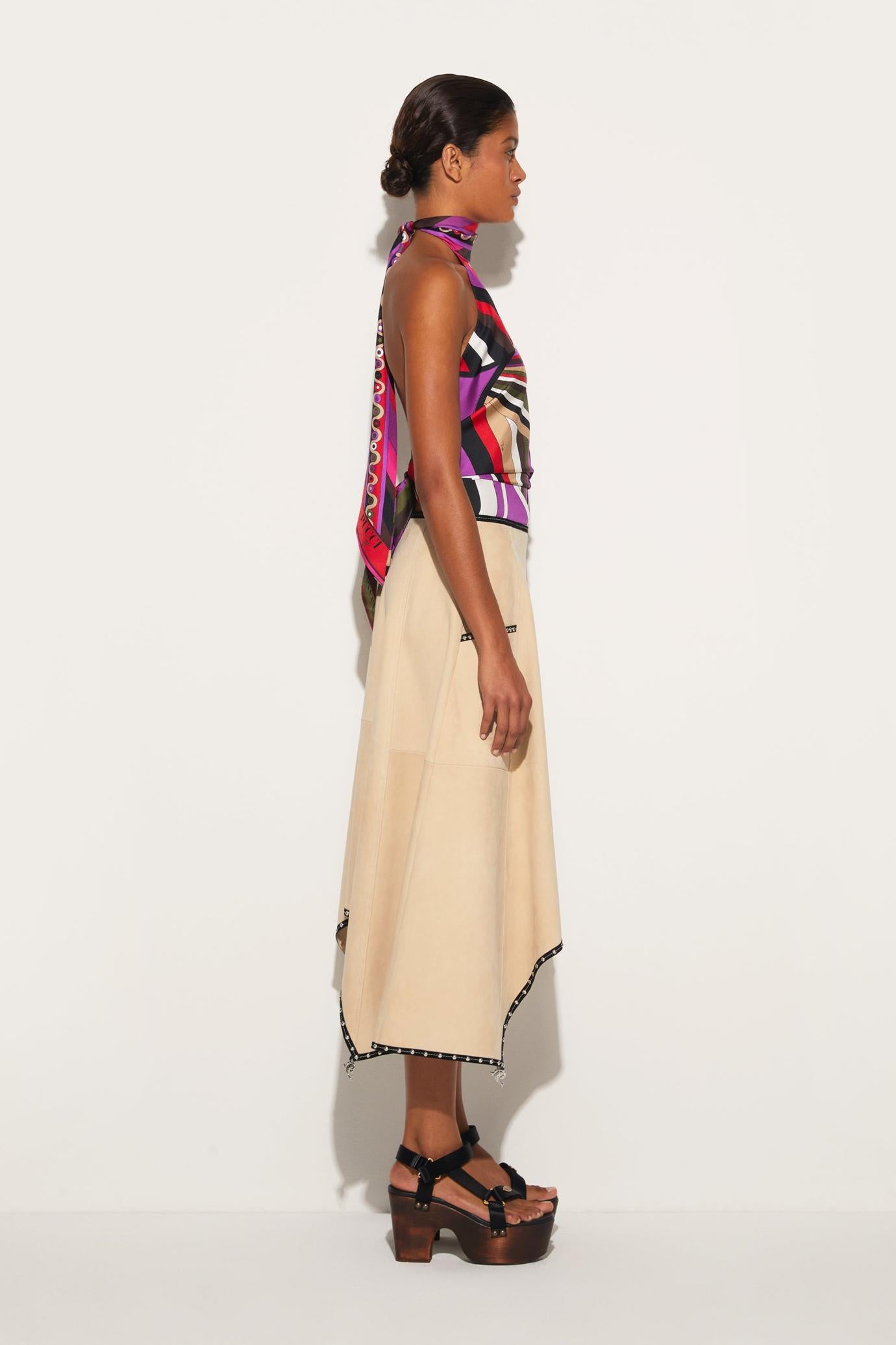 PUCCI Tops And Shirts | Women Iride-Print Silk-Twill Top