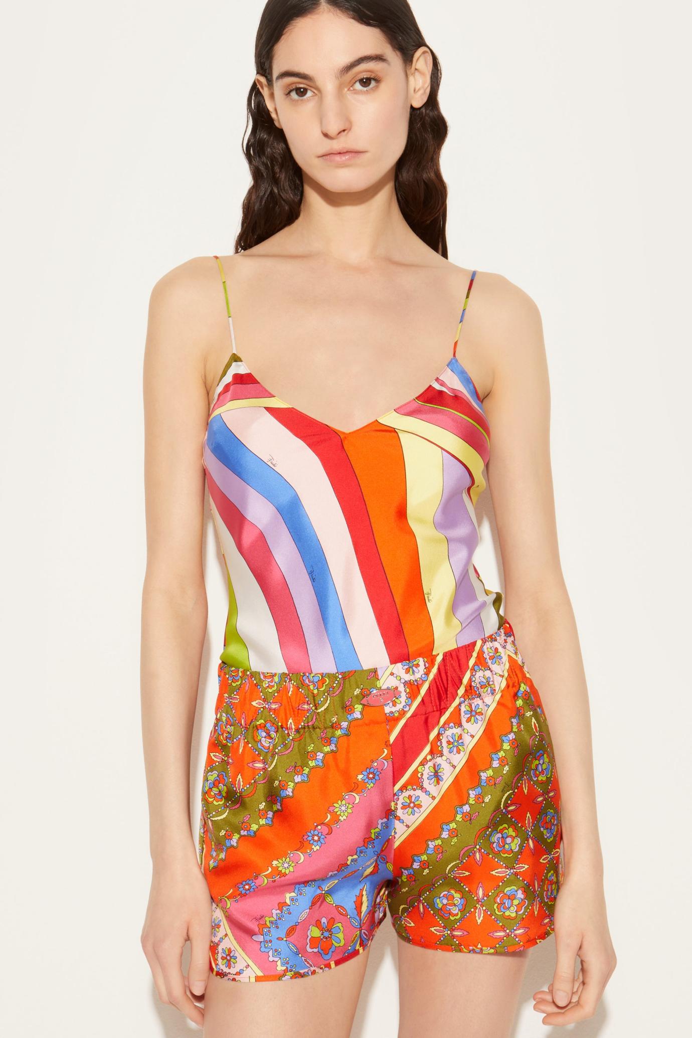 PUCCI Tops And Shirts | Women Iride-Print Silk-Twill Top