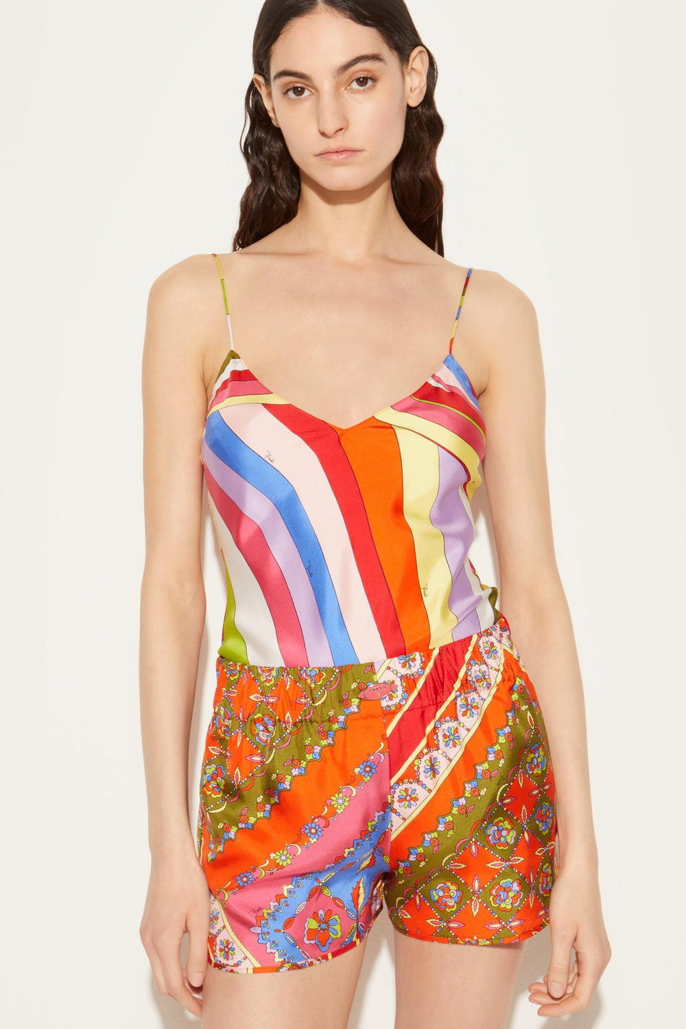 PUCCI Tops And Shirts | Women Iride-Print Silk-Twill Top